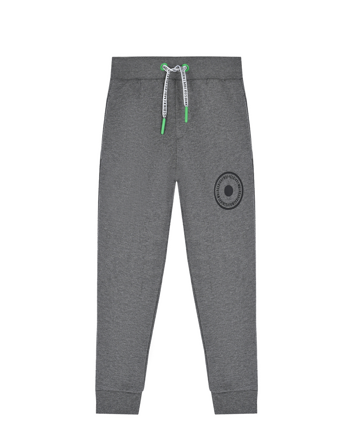 Серые спортивные брюки с зеленым лого Bikkembergs детские, размер 104, цвет серый - фото 1