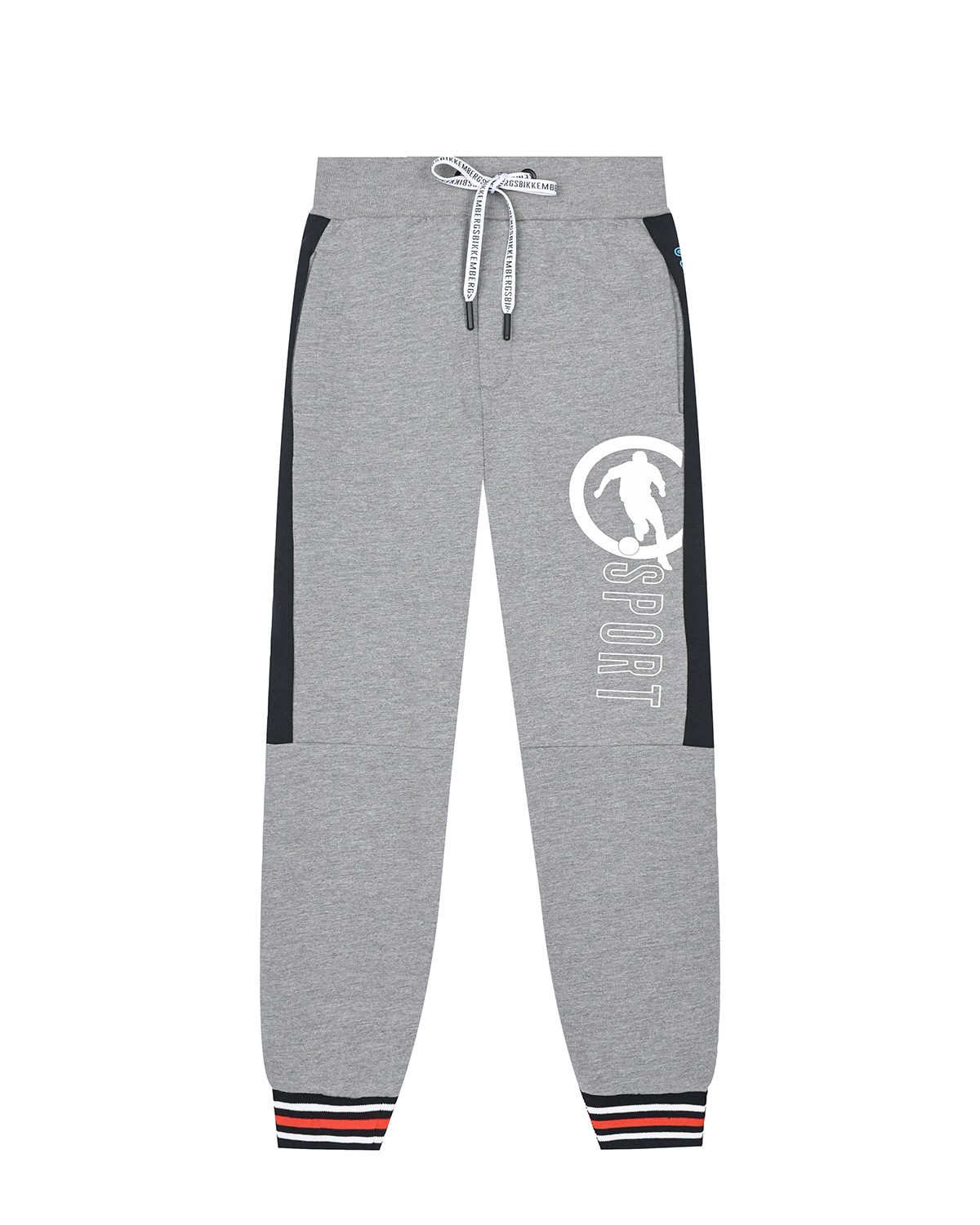 Серые спортивные брюки с принтом "Sport" Bikkembergs детские, размер 104, цвет серый