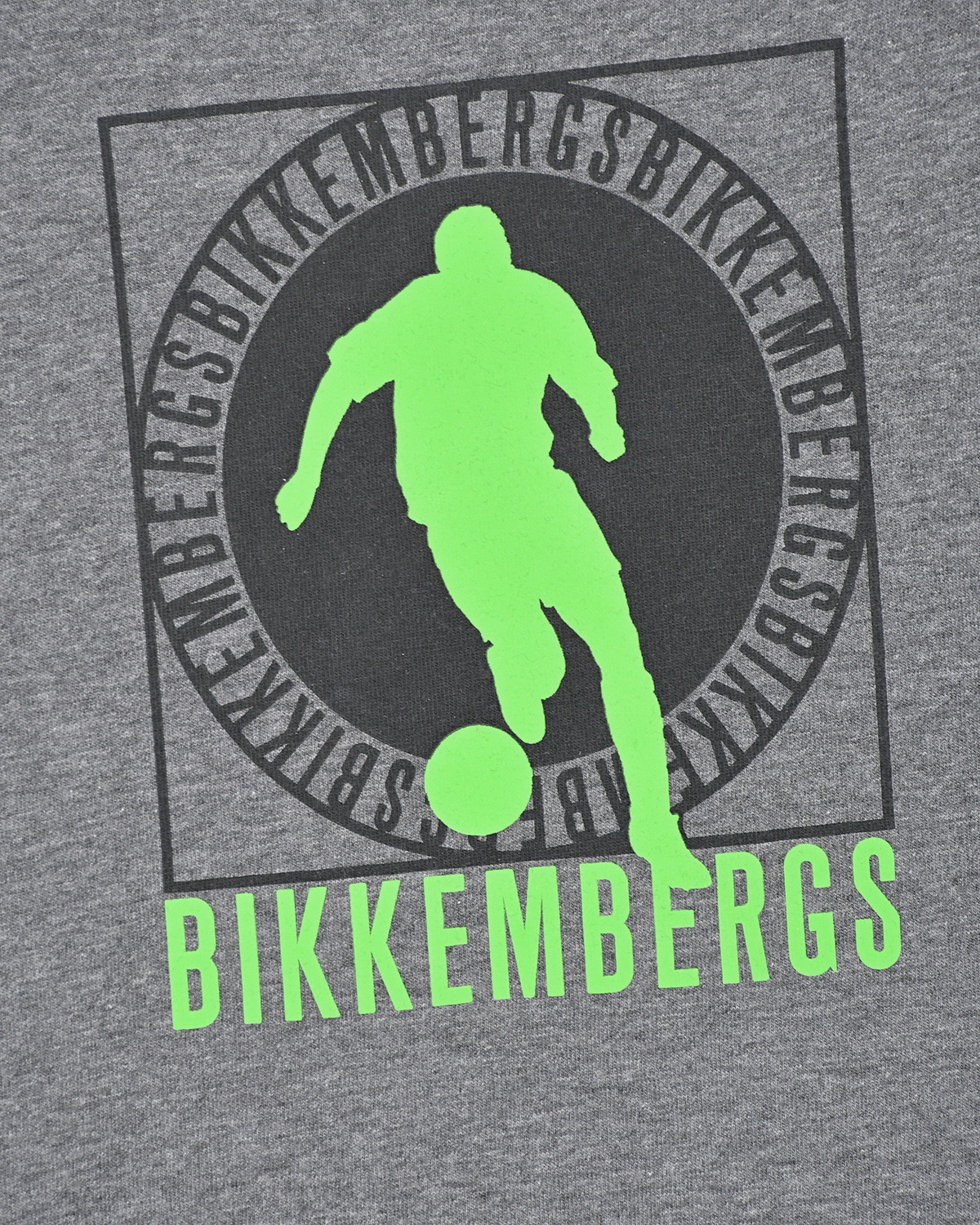 Серая толстовка с зеленым лого Bikkembergs детская, размер 104, цвет серый - фото 3