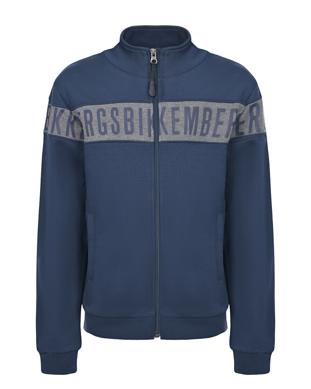 Синяя спортивная куртка с серой полосой Bikkembergs детская, размер 140, цвет синий