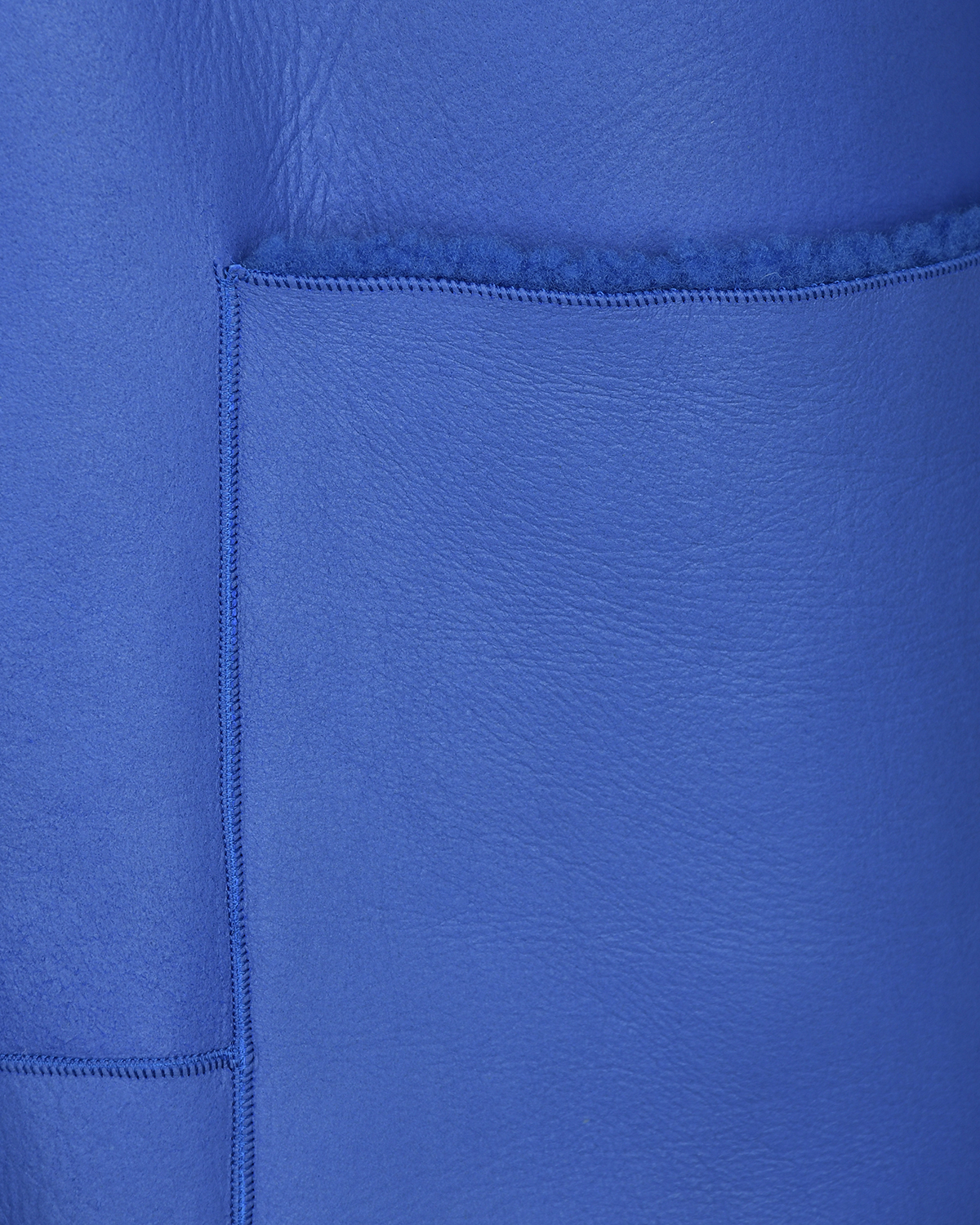 Синее пальто из овчины с карманами Blancha, размер 44, цвет нет цвета - фото 5