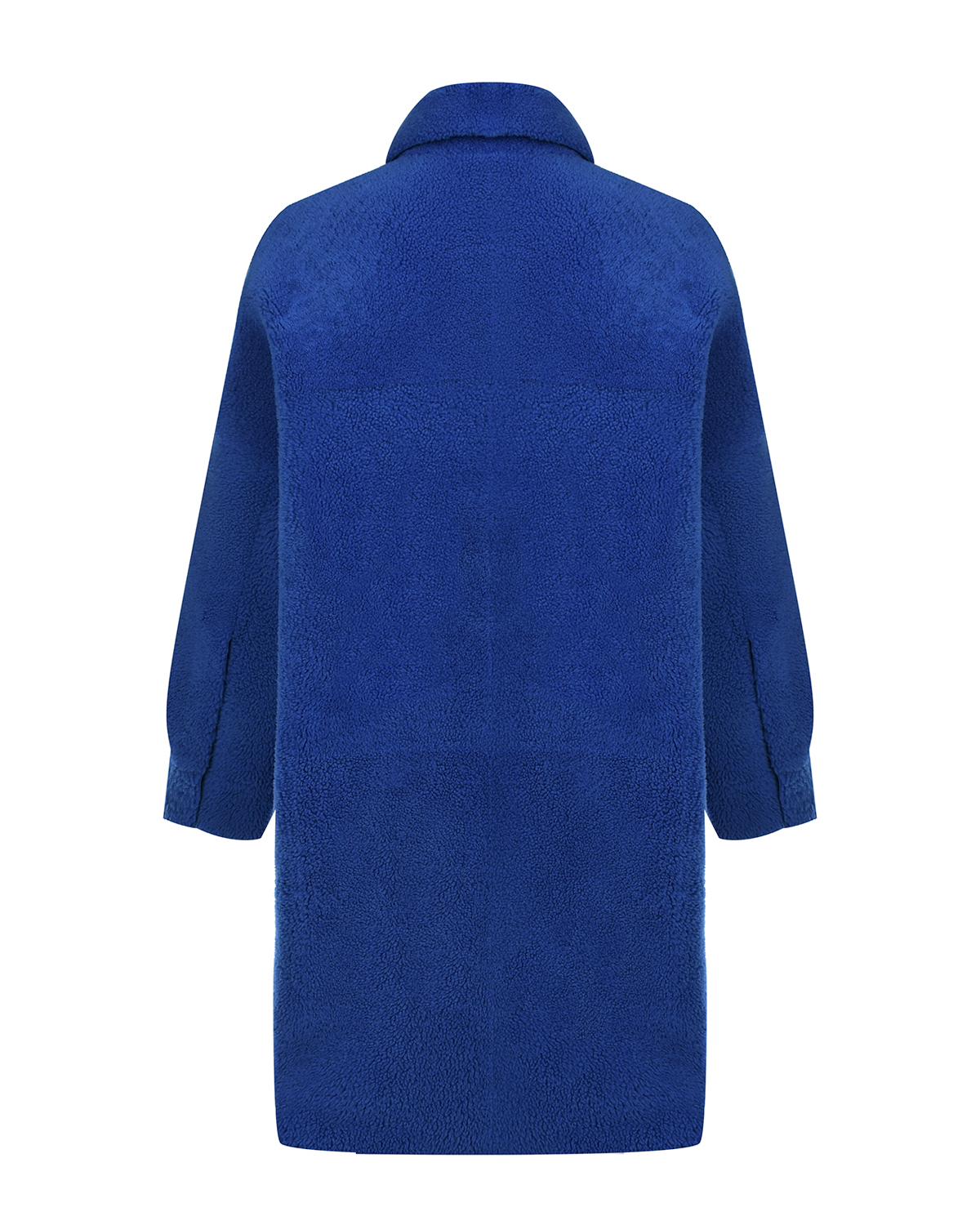 Синее пальто из овчины с карманами Blancha, размер 44, цвет нет цвета - фото 2