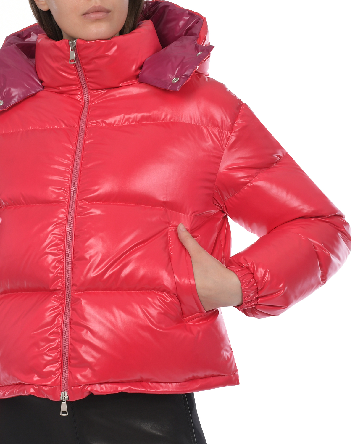 Короткая красная глянцевая куртка Blanchett Goose, размер 40, цвет красный - фото 7