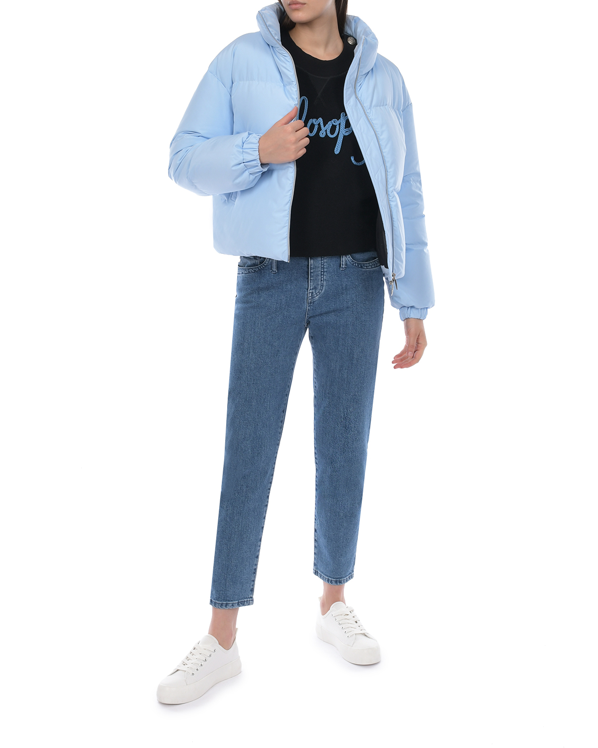 Короткая голубая куртка Blanchett Goose, размер 42, цвет голубой - фото 2