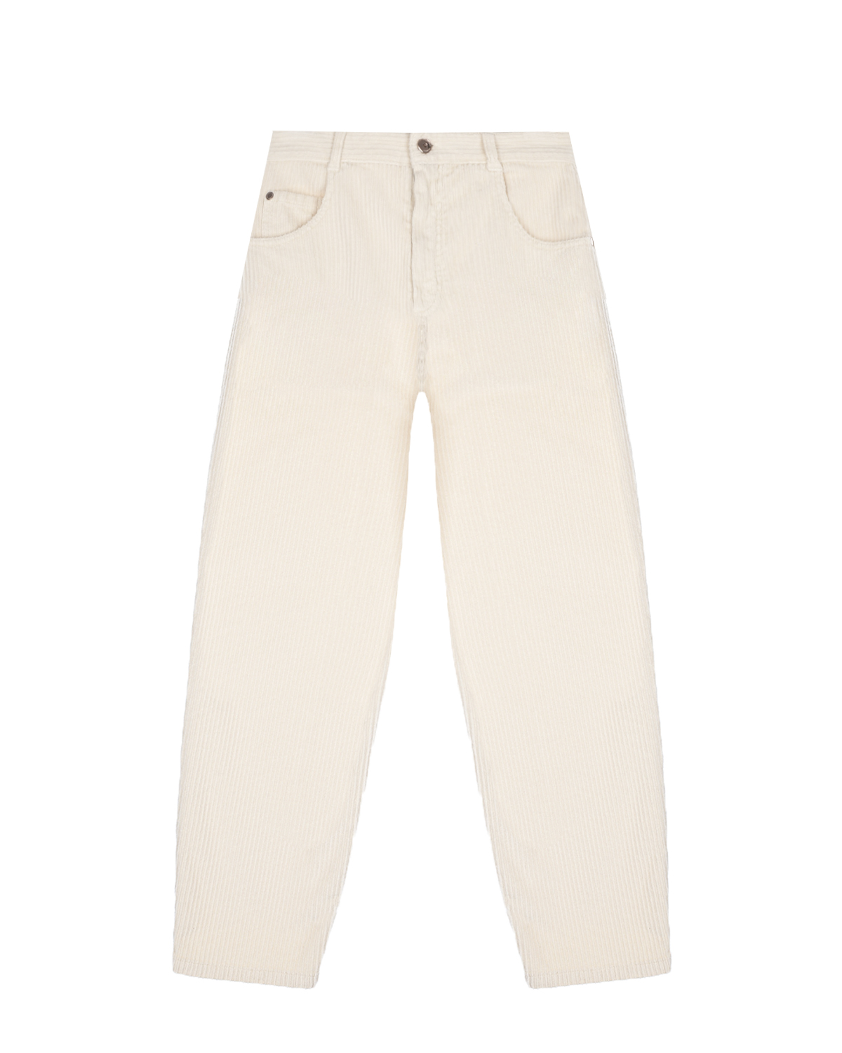 Вельветовые брюки молочного цвета Brunello Cucinelli детские, размер 140 - фото 1