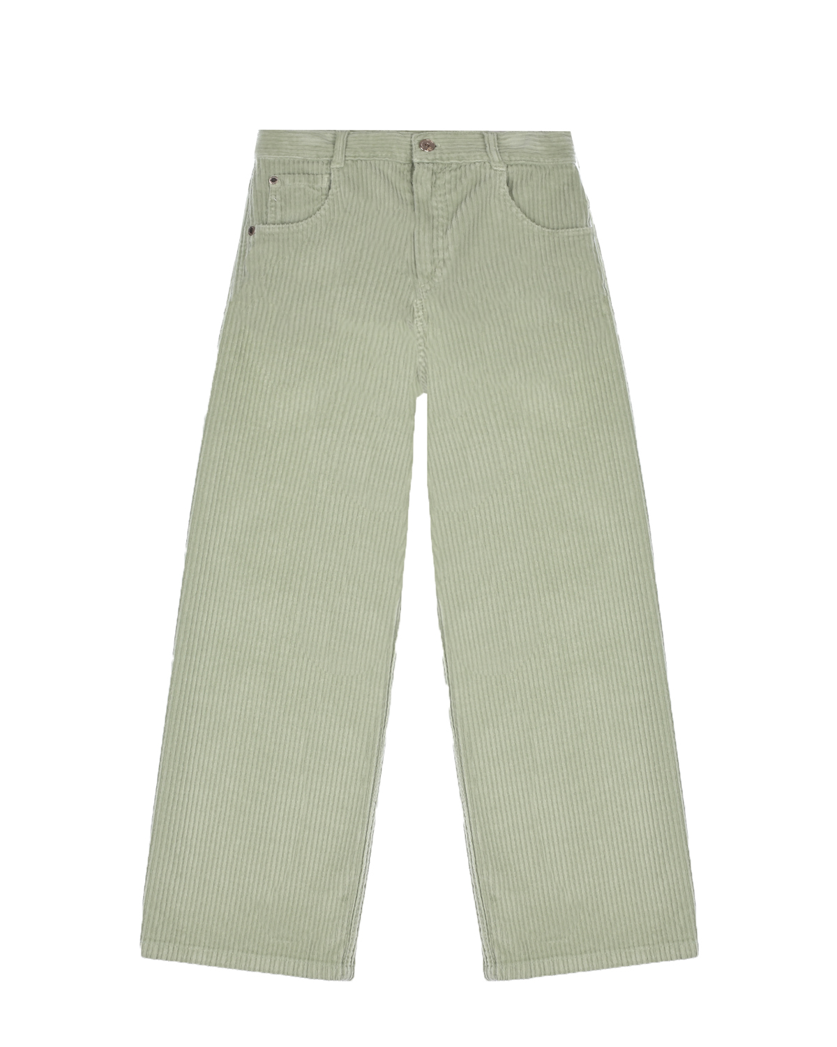 Вельветовые брюки светло-зеленого цвета Brunello Cucinelli детские
