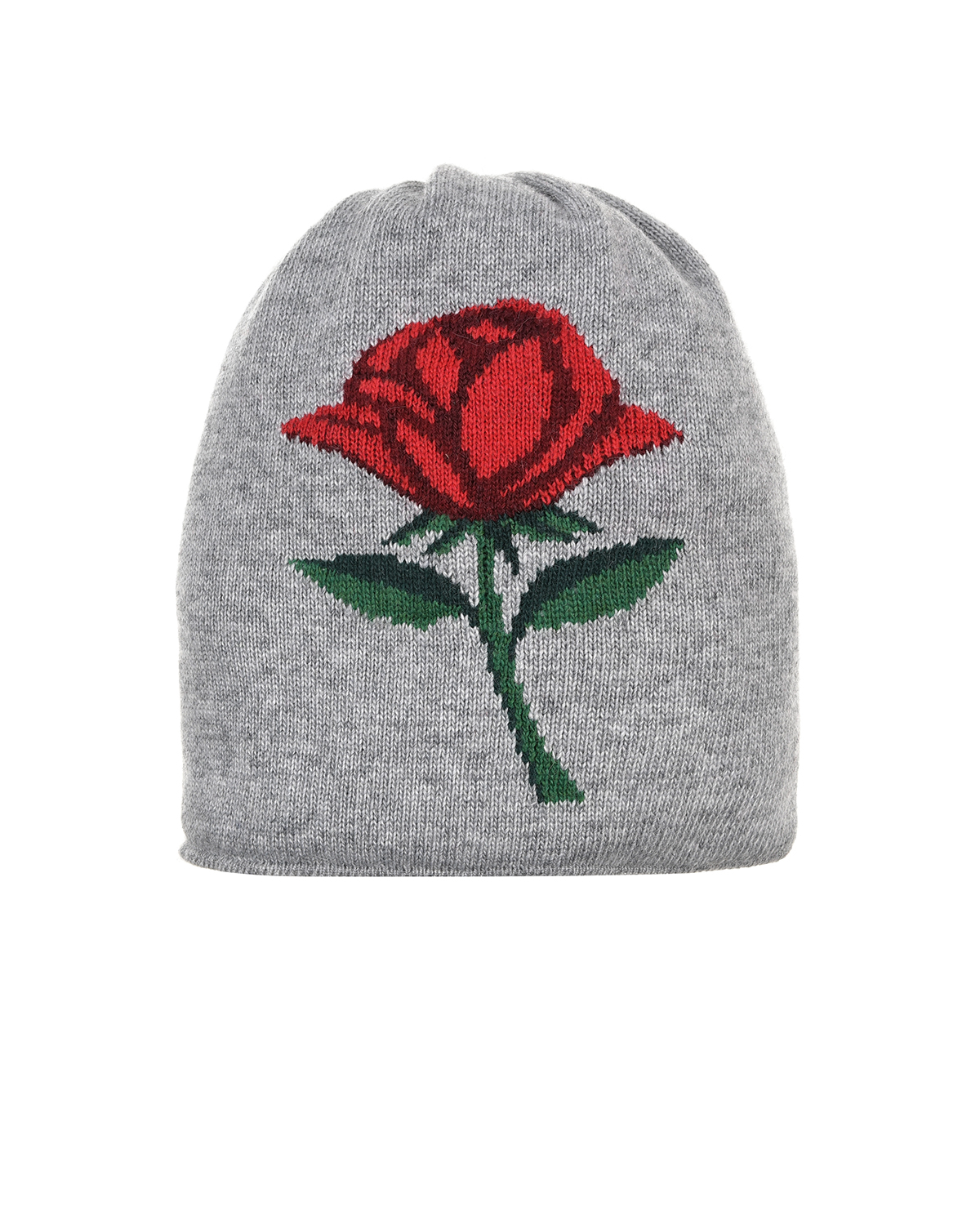 Серая шапка с декором "роза" Chobi детская, размер 53, цвет серый - фото 1