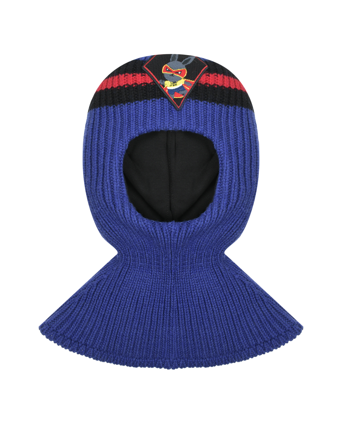 Синяя шапка-шлем с нашивкой "заяц" Chobi детская, размер 49, цвет синий