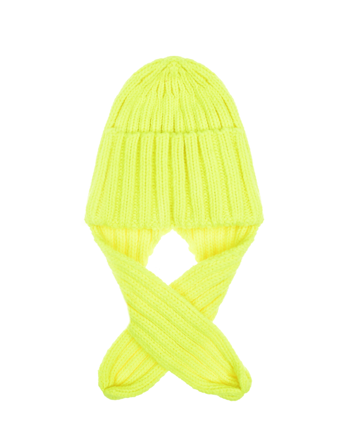 Неоново-желтая вязаная шапка Chobi детское, размер 55, цвет желтый - фото 1