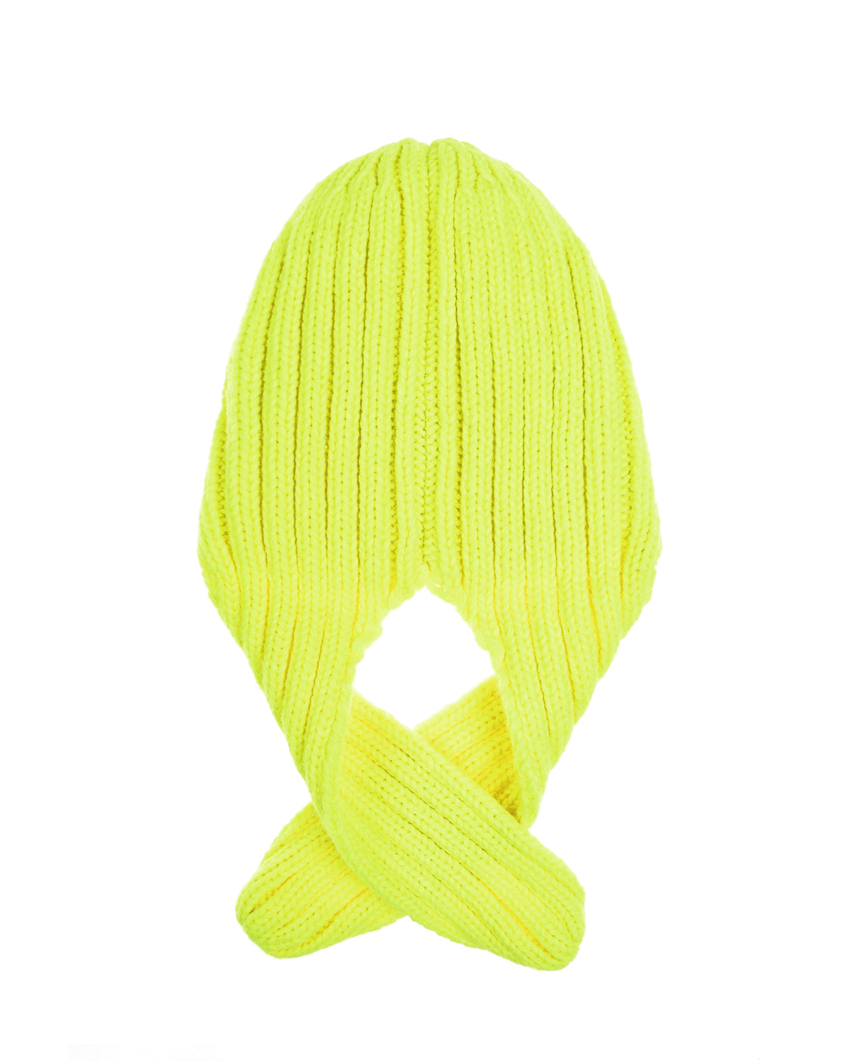 Неоново-желтая вязаная шапка Chobi детское, размер 55, цвет желтый - фото 2