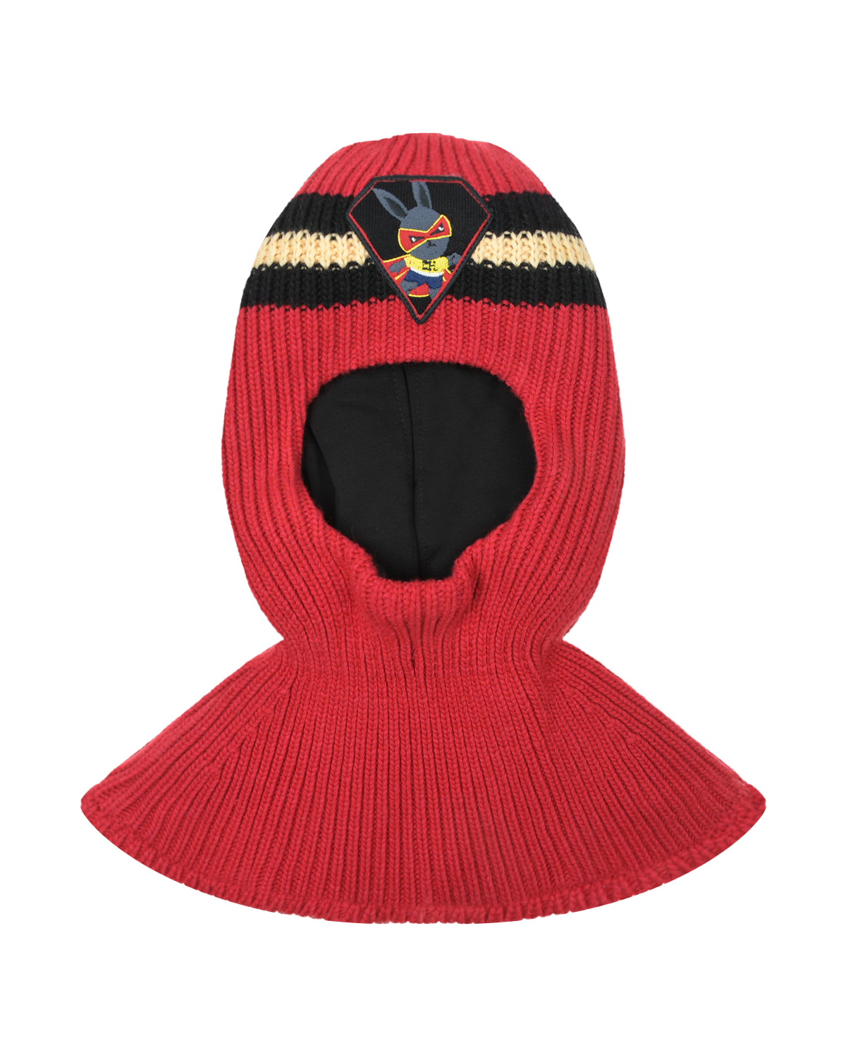 Красная шапка-шлем с нашивкой "заяц" Chobi детская, размер 57, цвет красный
