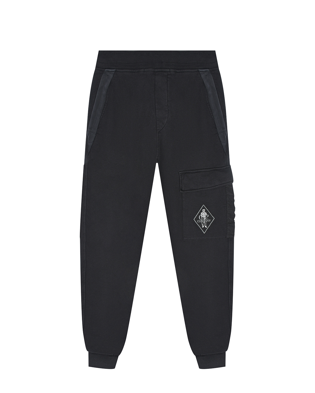 Черные спортивные брюки с накладным карманом CP Company детские, размер 152, цвет черный - фото 1