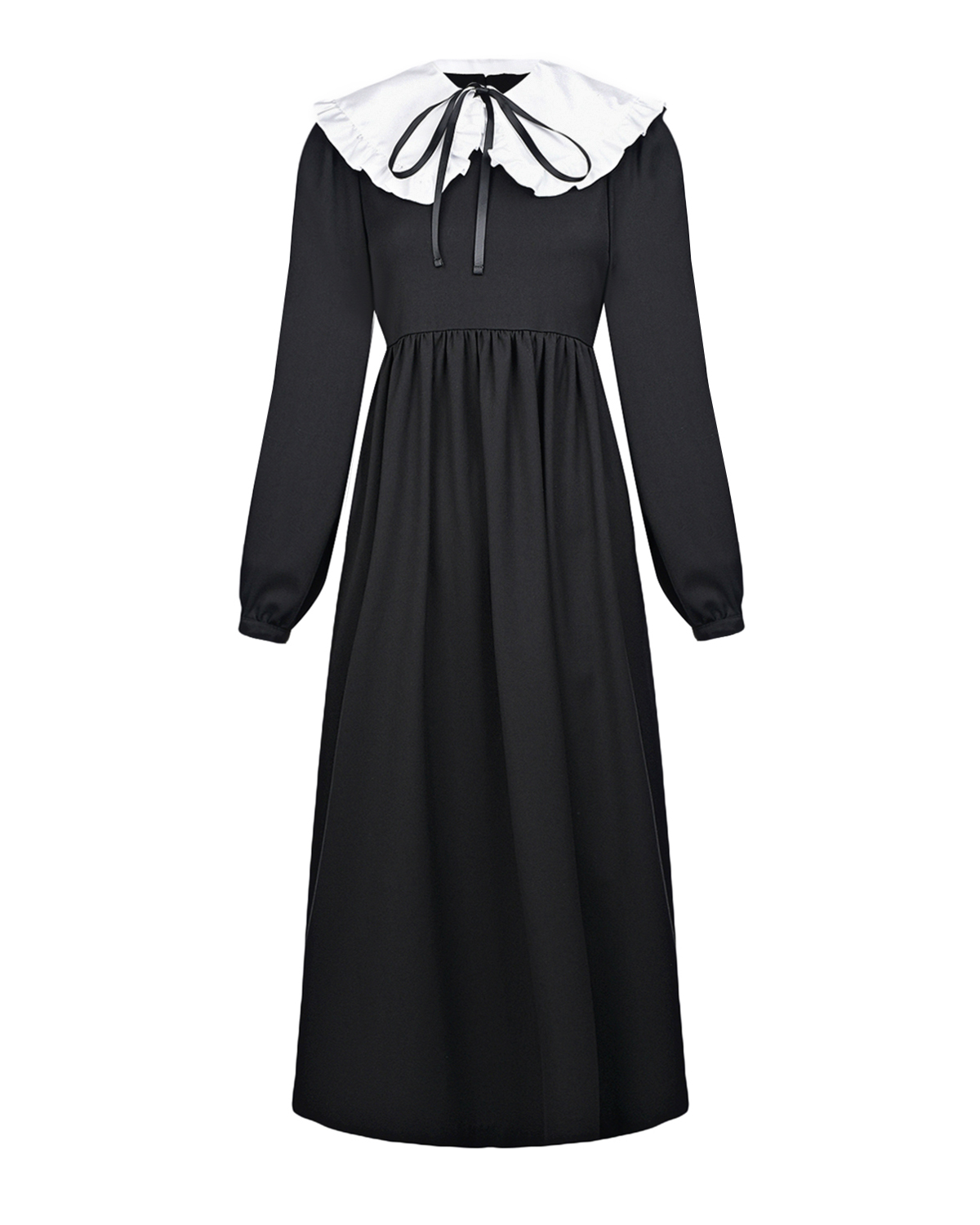 Черное платье с белым воротником Dan Maralex, размер 40, цвет черный - фото 1