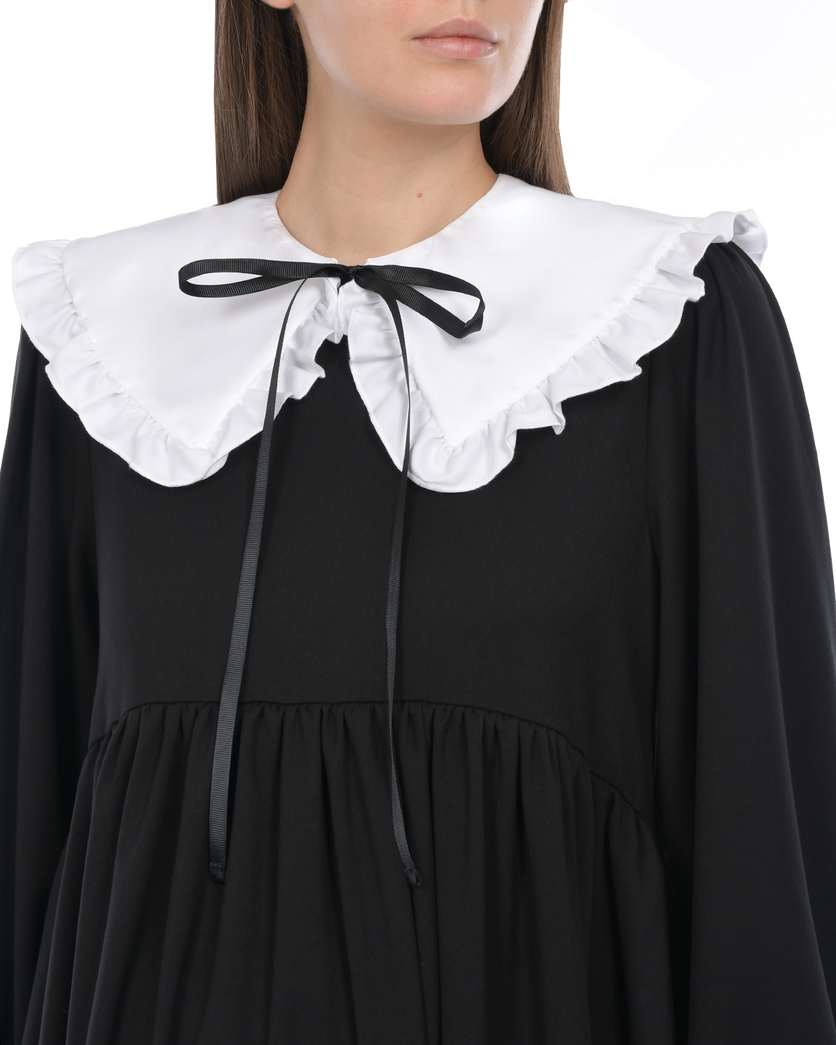 Черное платье с белым воротником Dan Maralex, размер 40, цвет черный - фото 8
