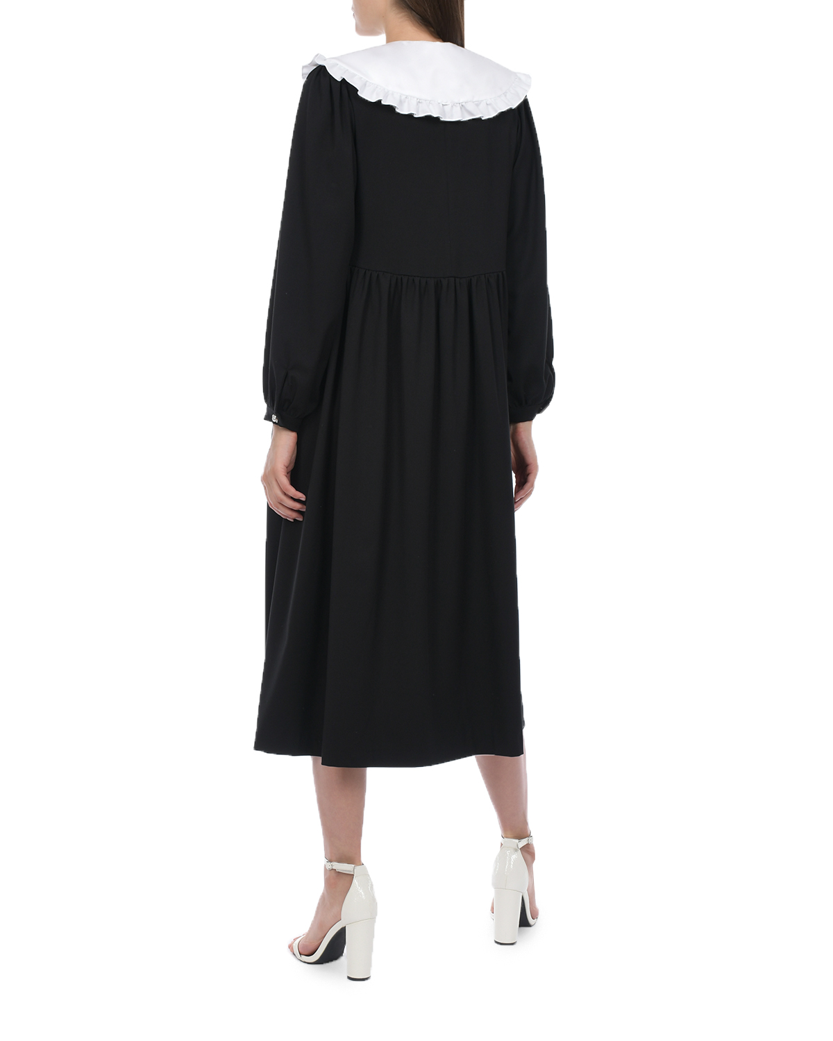 Черное платье с белым воротником Dan Maralex, размер 40, цвет черный - фото 3