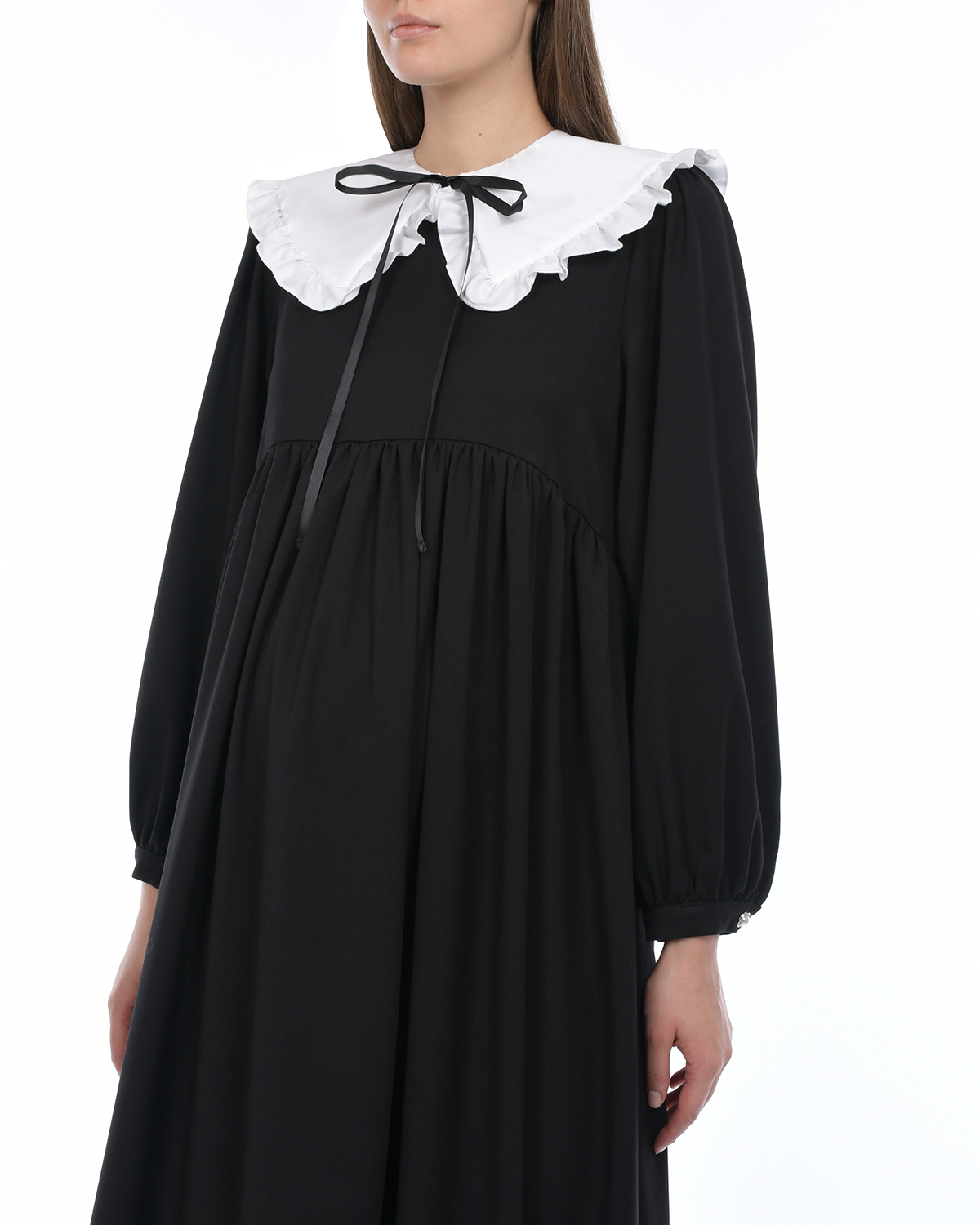 Черное платье с белым воротником Dan Maralex, размер 40, цвет черный - фото 6