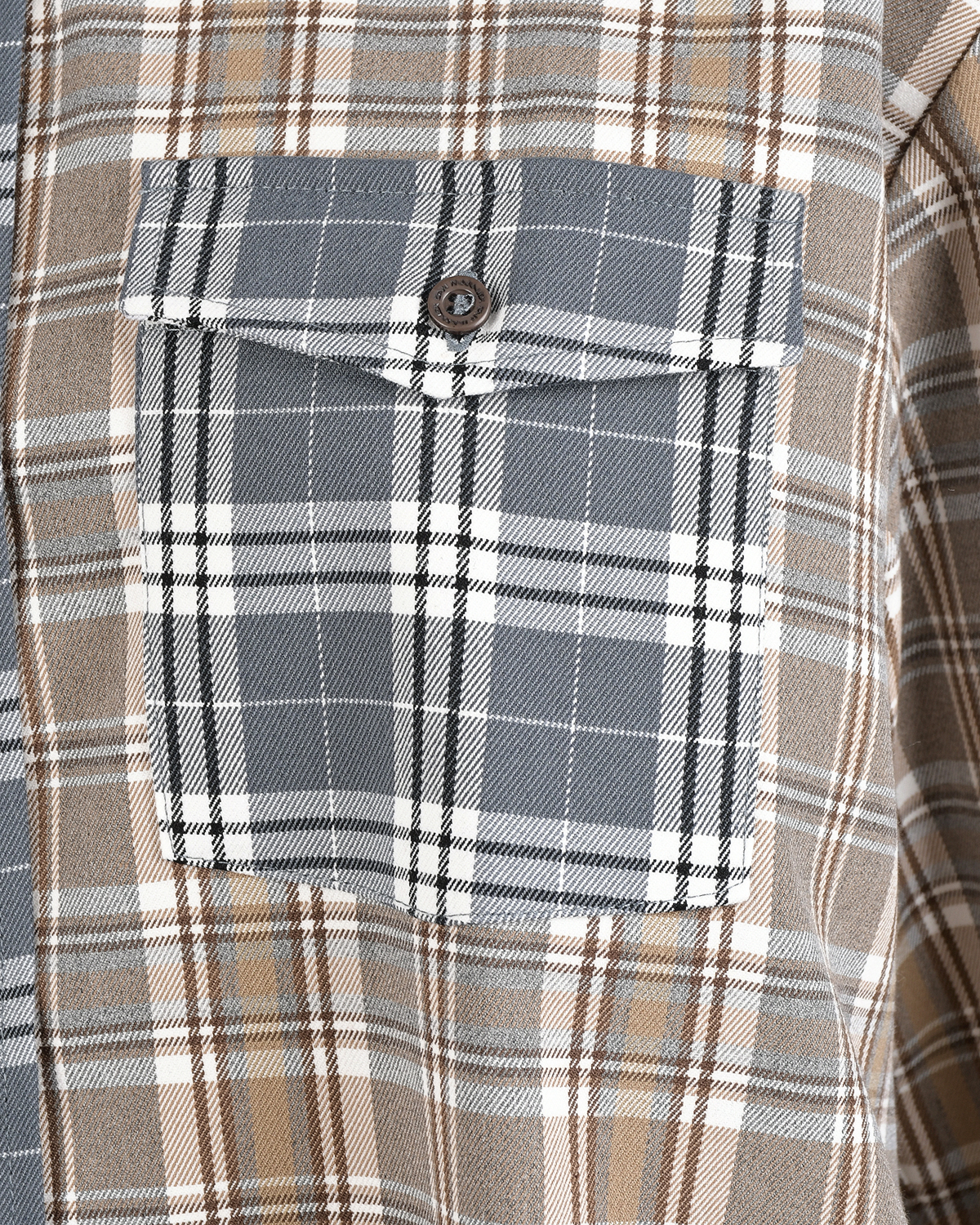 Комбинированная рубашка в клетку Dan Maralex, размер 46, цвет серый - фото 7