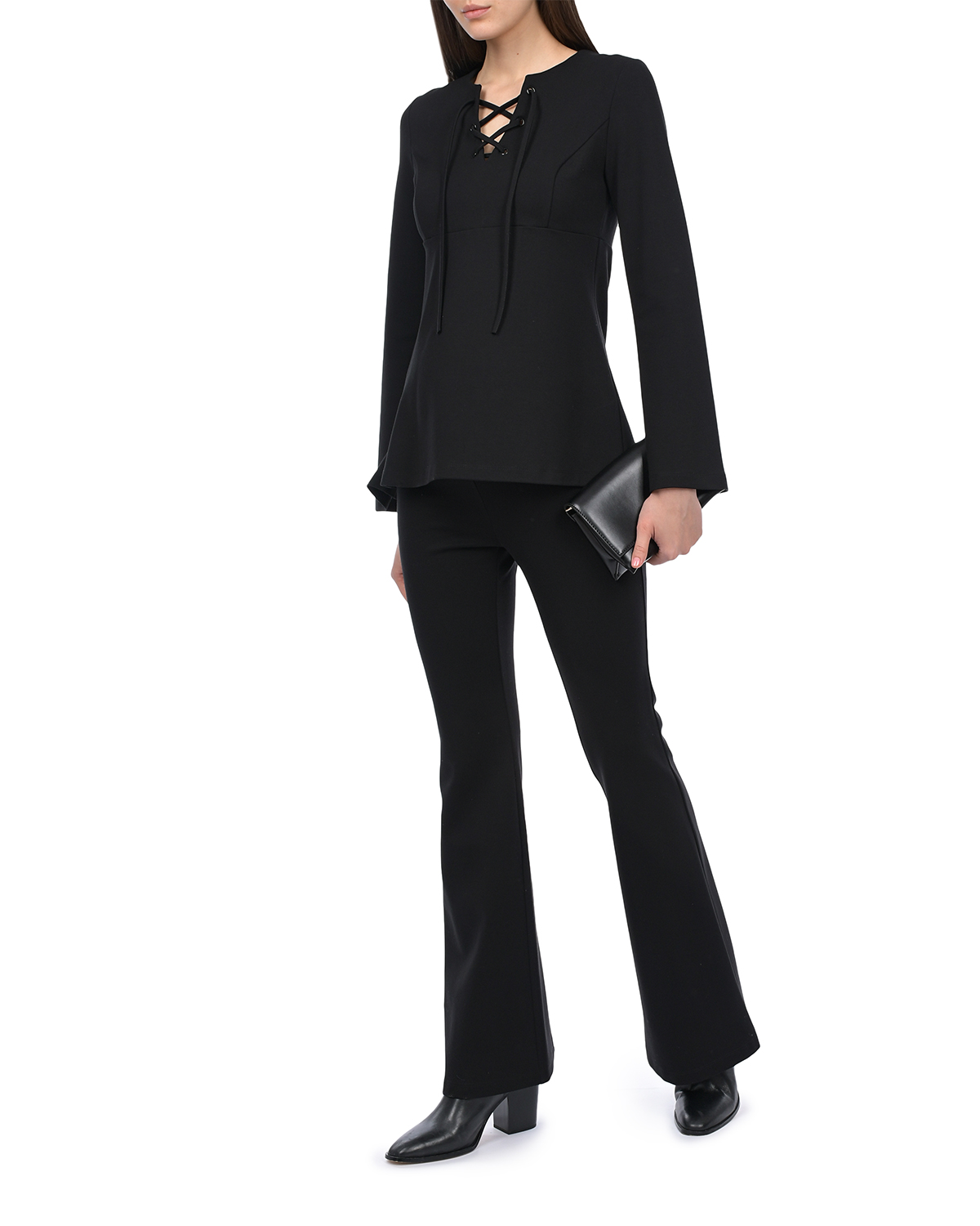 Черный блузон расклешенного силуэта Dan Maralex, размер 42 - фото 2