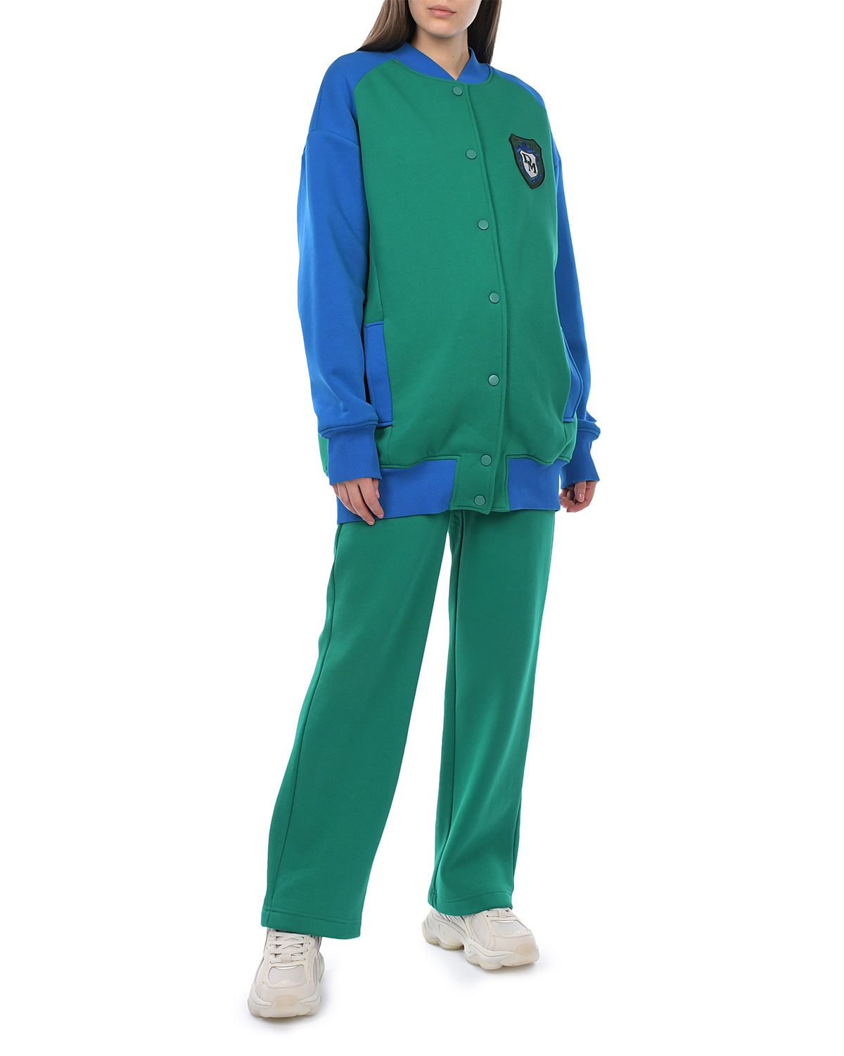Сине-зеленая куртка-бомбер Dan Maralex, размер 42, цвет мультиколор - фото 4