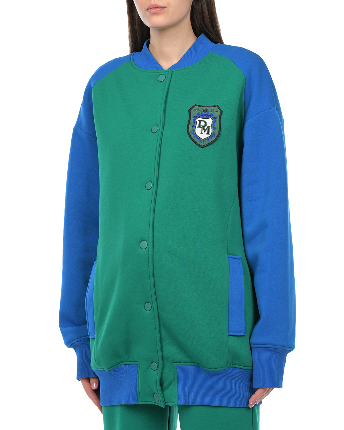 Сине-зеленая куртка-бомбер Dan Maralex, размер 42, цвет мультиколор - фото 6