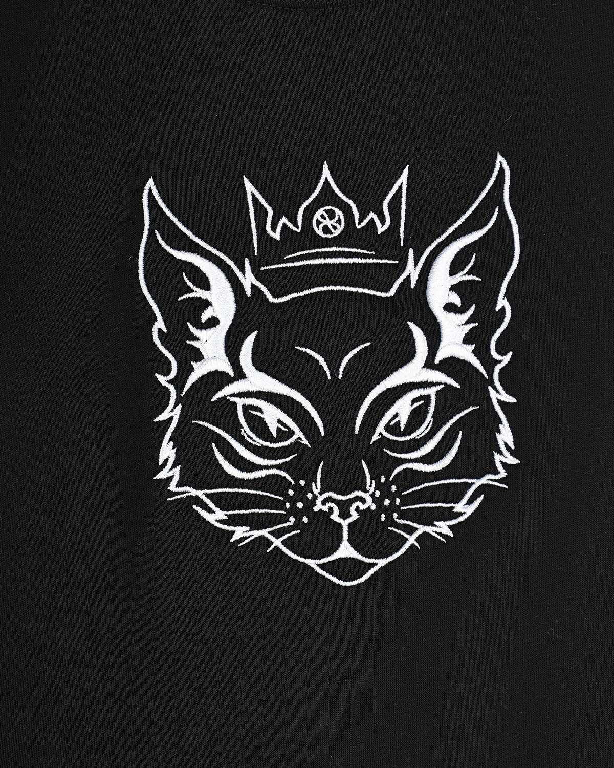 Черный свитшот с вышивкой "кот" Dan Maralex детский, размер 128 - фото 3