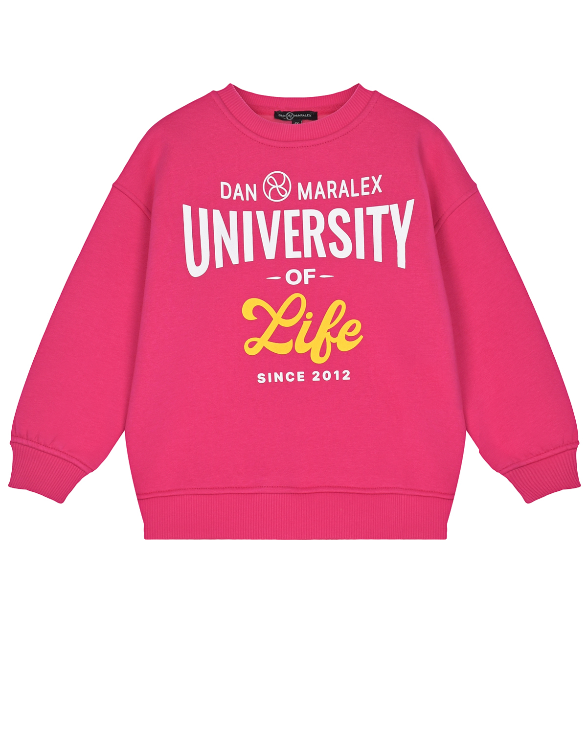 Свитшот цвета фуксии с принтом "University of Life" Dan Maralex детский