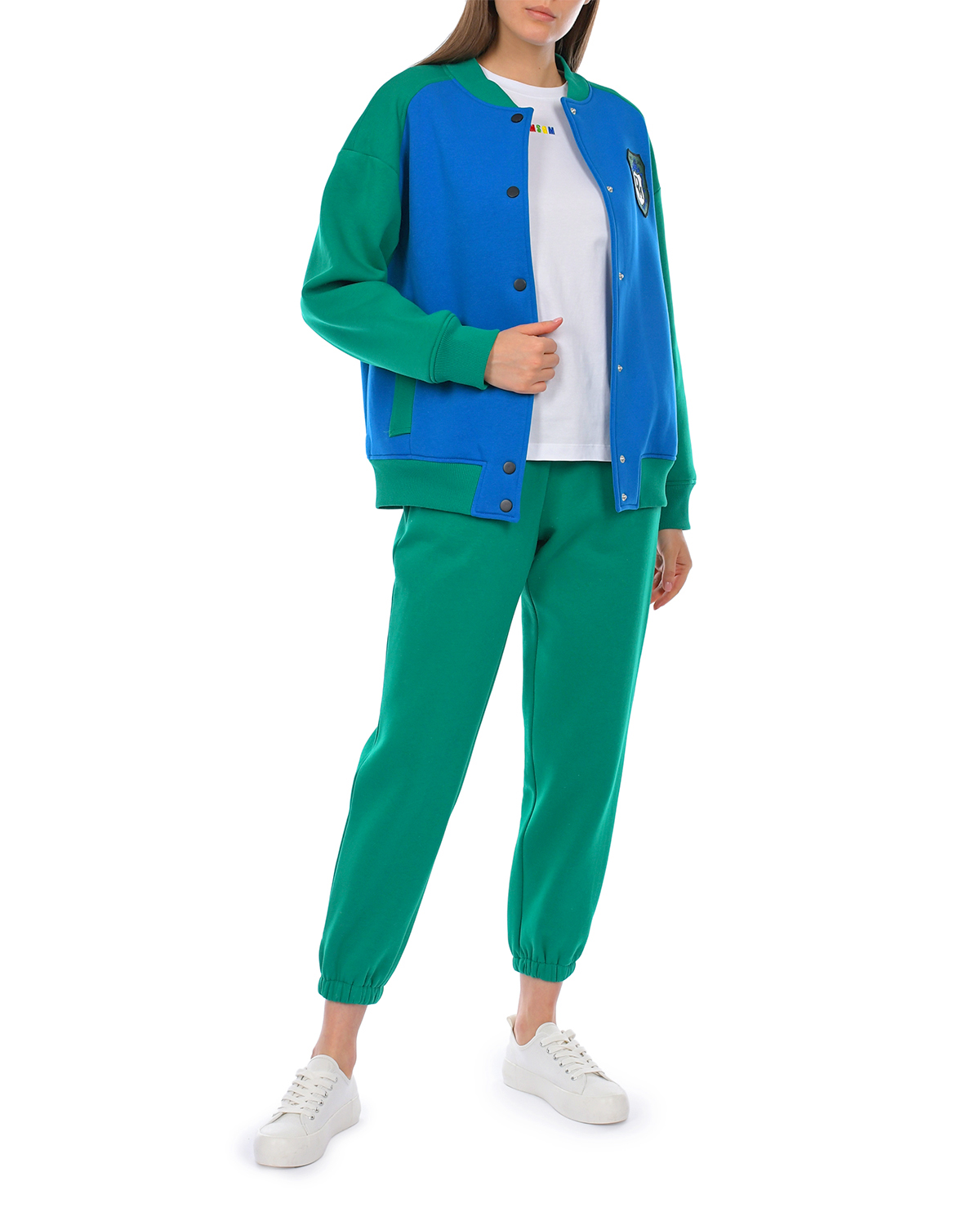 Сине-зеленая куртка-бомбер Dan Maralex, размер 42, цвет синий - фото 2