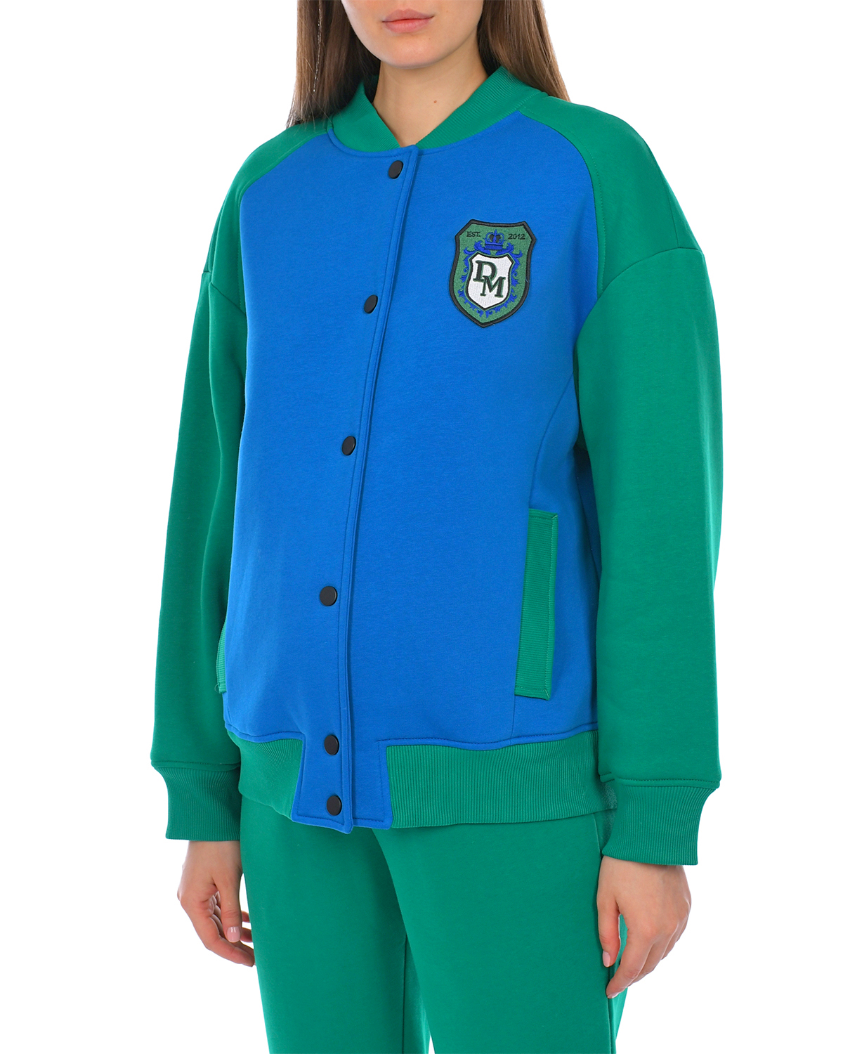 Сине-зеленая куртка-бомбер Dan Maralex, размер 42, цвет синий - фото 7