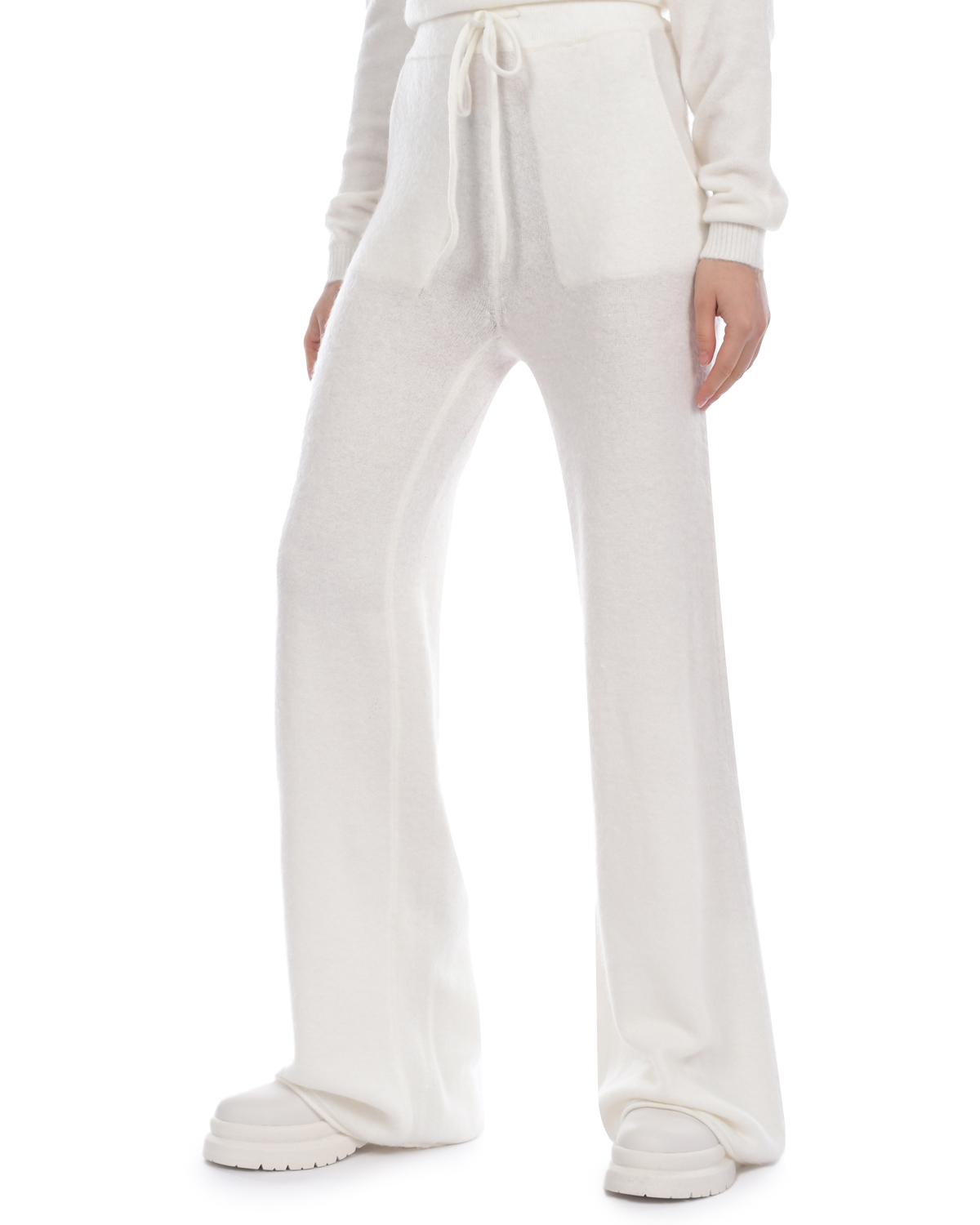 Белые трикотажные брюки Deha, размер 38, цвет белый - фото 6