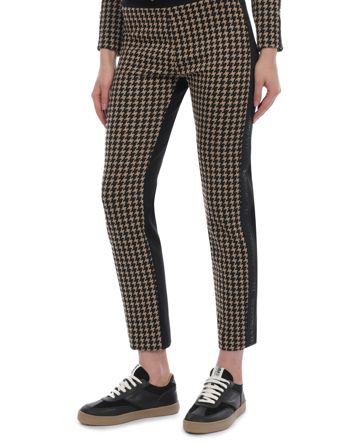 Трикотажные брюки с принтом пье-де-пуль Deha, размер 40, цвет черный - фото 6