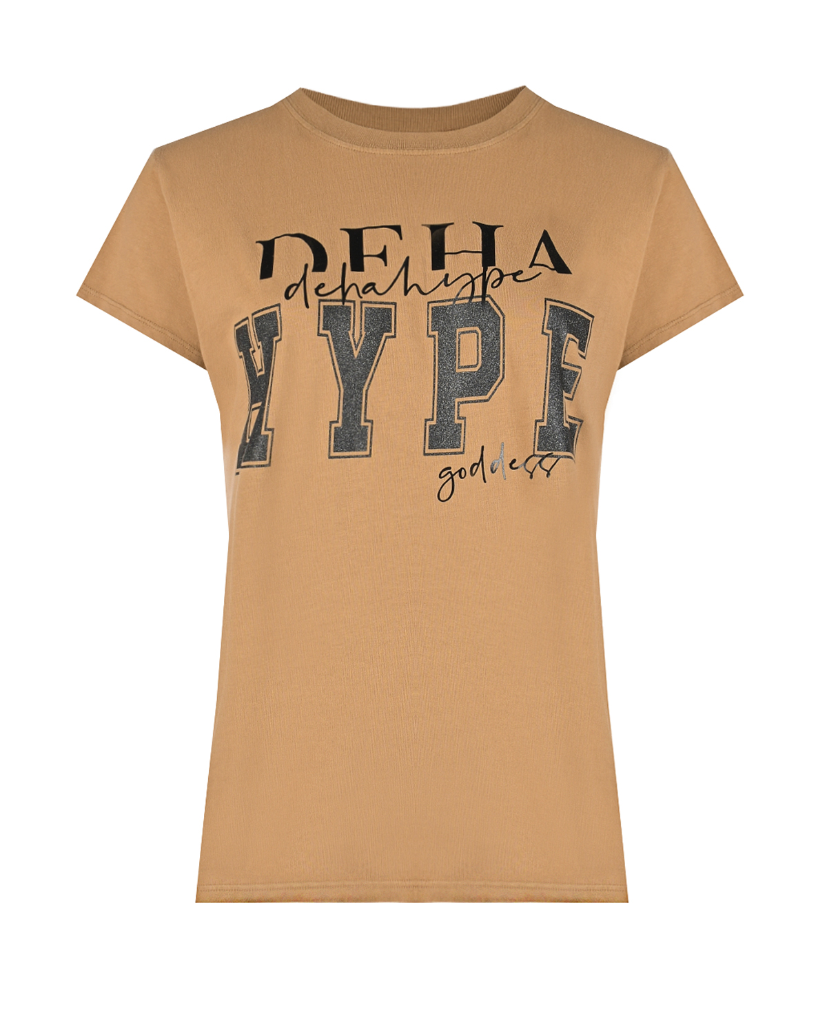 Бежевая футболка с принтом "DEHA HYPE"