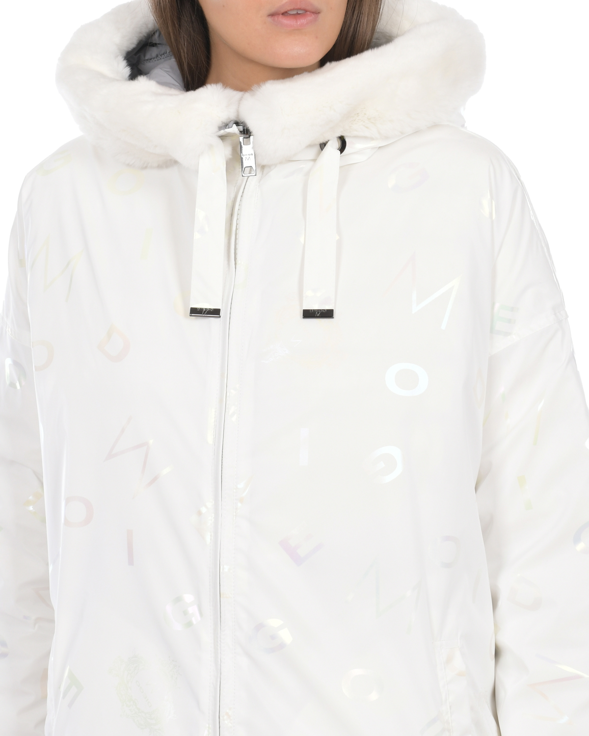 Двухсторонняя куртка с меховой отделкой на капюшоне Diego M, размер 46, цвет белый - фото 6