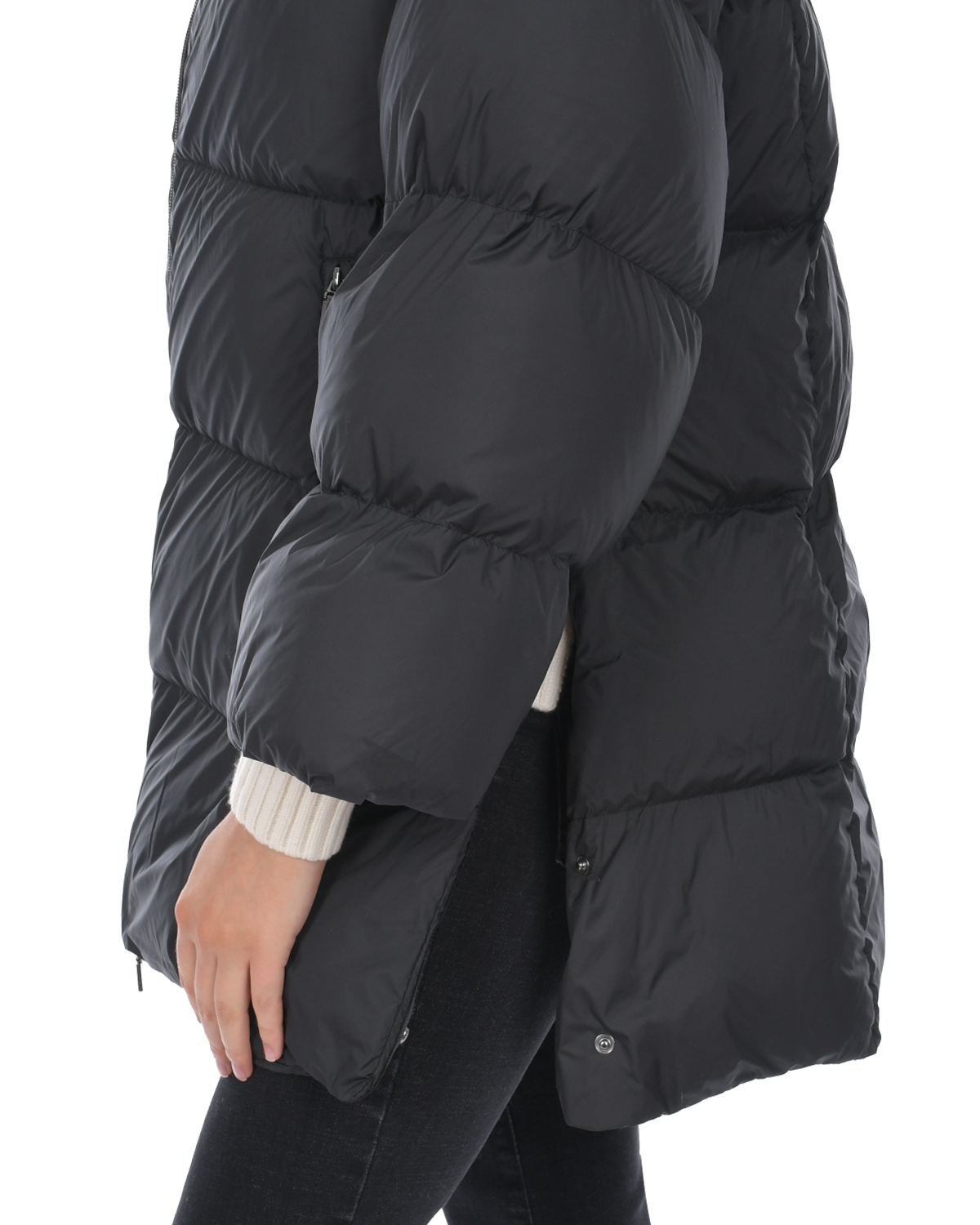 Черная куртка oversize с капюшоном Diego M, размер 44, цвет черный - фото 10