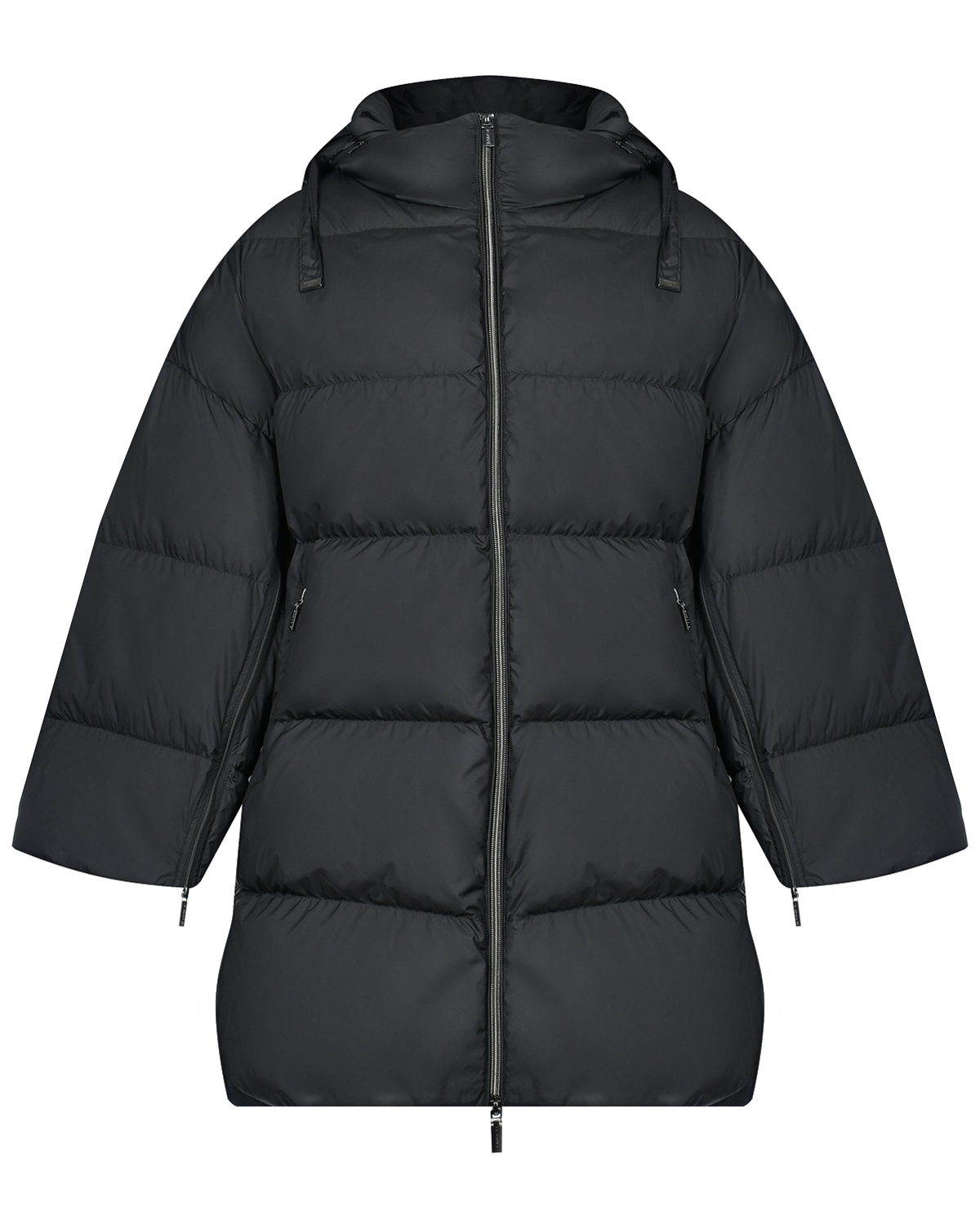 Черная куртка oversize с капюшоном Diego M, размер 44, цвет черный