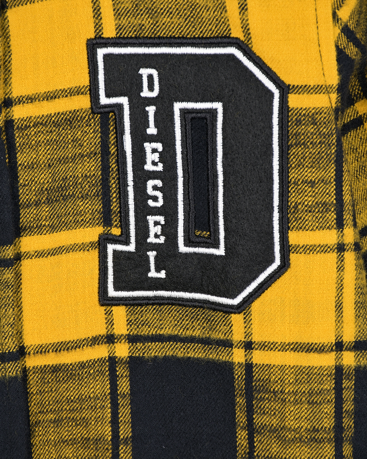 Рубашка в черно-желтую клетку Diesel детская, размер 104, цвет мультиколор - фото 5