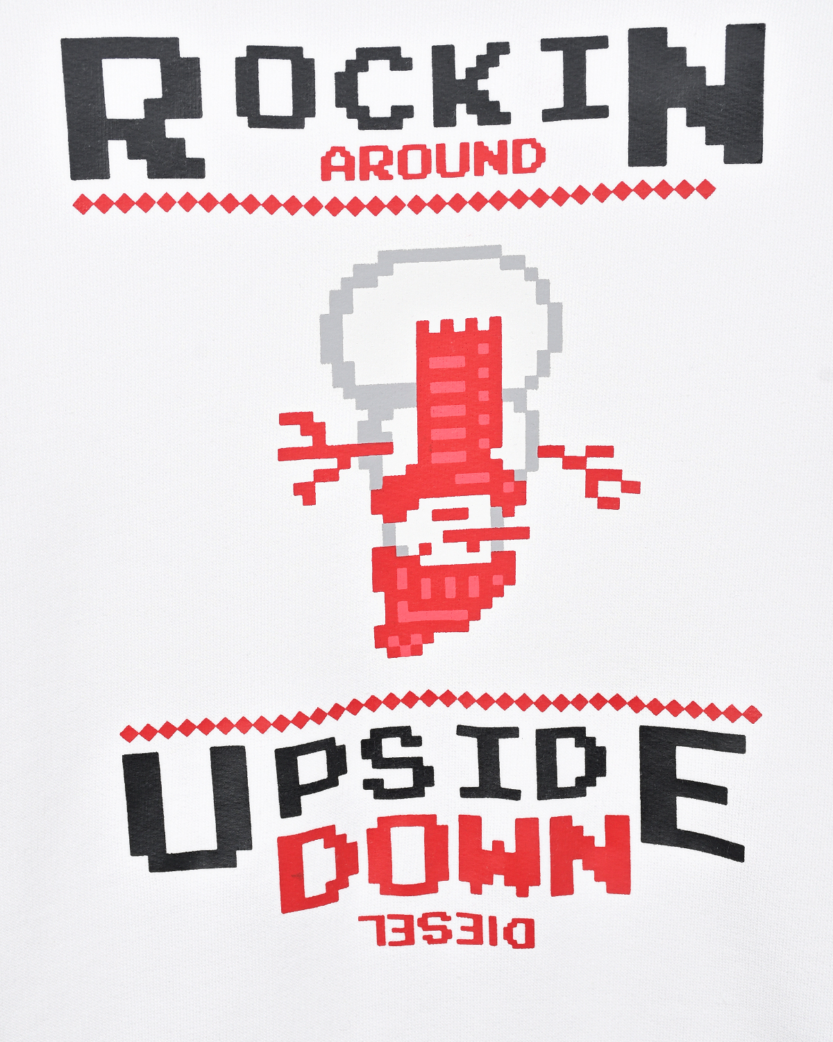 Белый свитшот с принтом "Rockin Upside" Diesel детский, размер 128 - фото 3