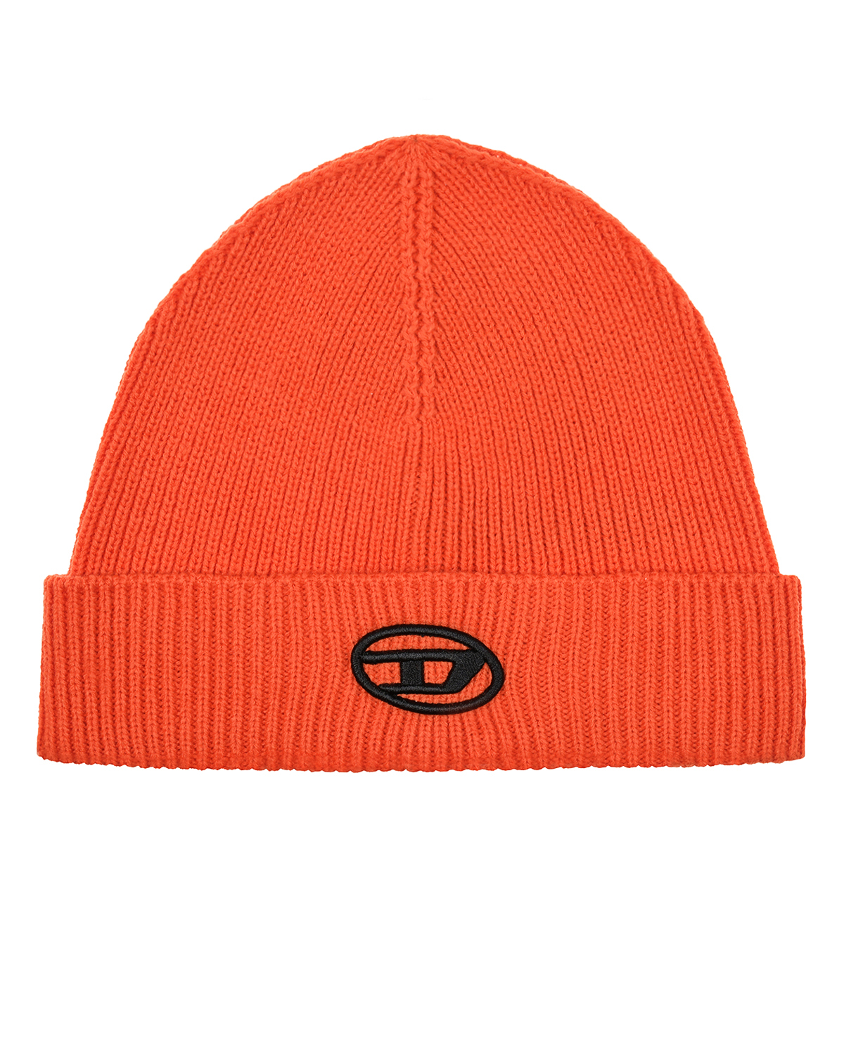 Оранжевая шапка с черным лого Diesel детская