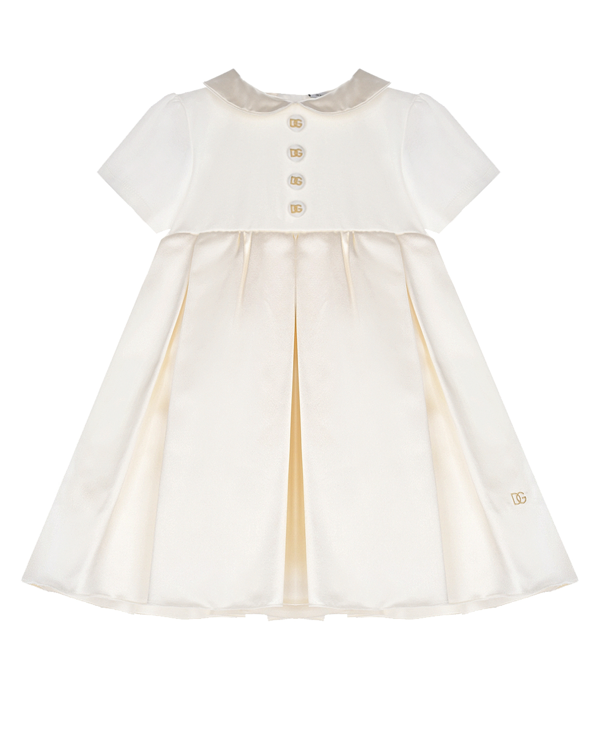 Платье кремового цвета с отложным воротником Dolce&Gabbana детское