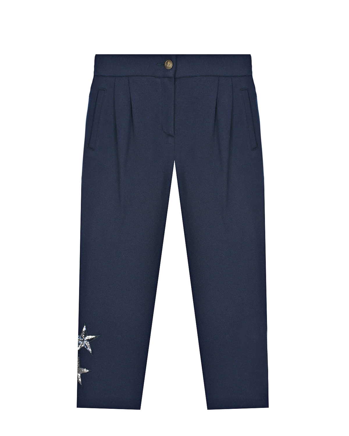 Темно-синие брюки с патчами в морском стиле Dolce&Gabbana детское, размер 140, цвет синий - фото 1