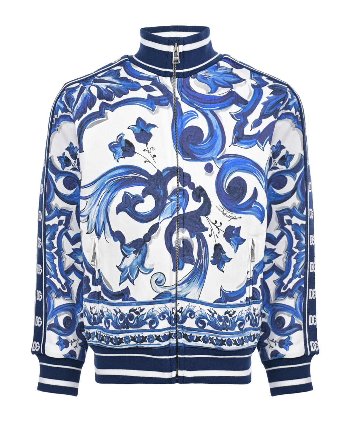 Спортивная куртка с принтом "майолика" Dolce&Gabbana детская, размер 98, цвет мультиколор