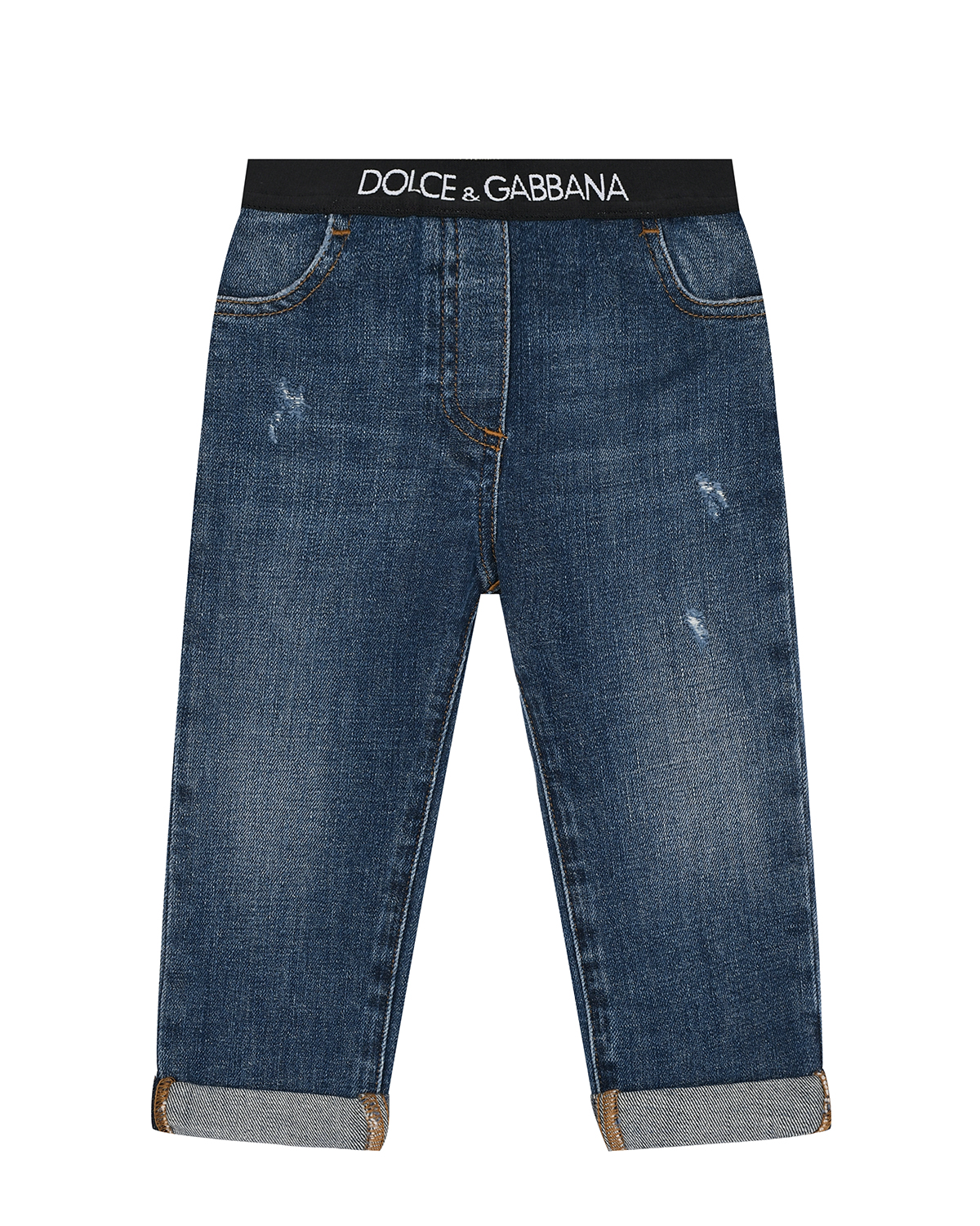 Синие джинсы с поясом на резинке Dolce&Gabbana детские