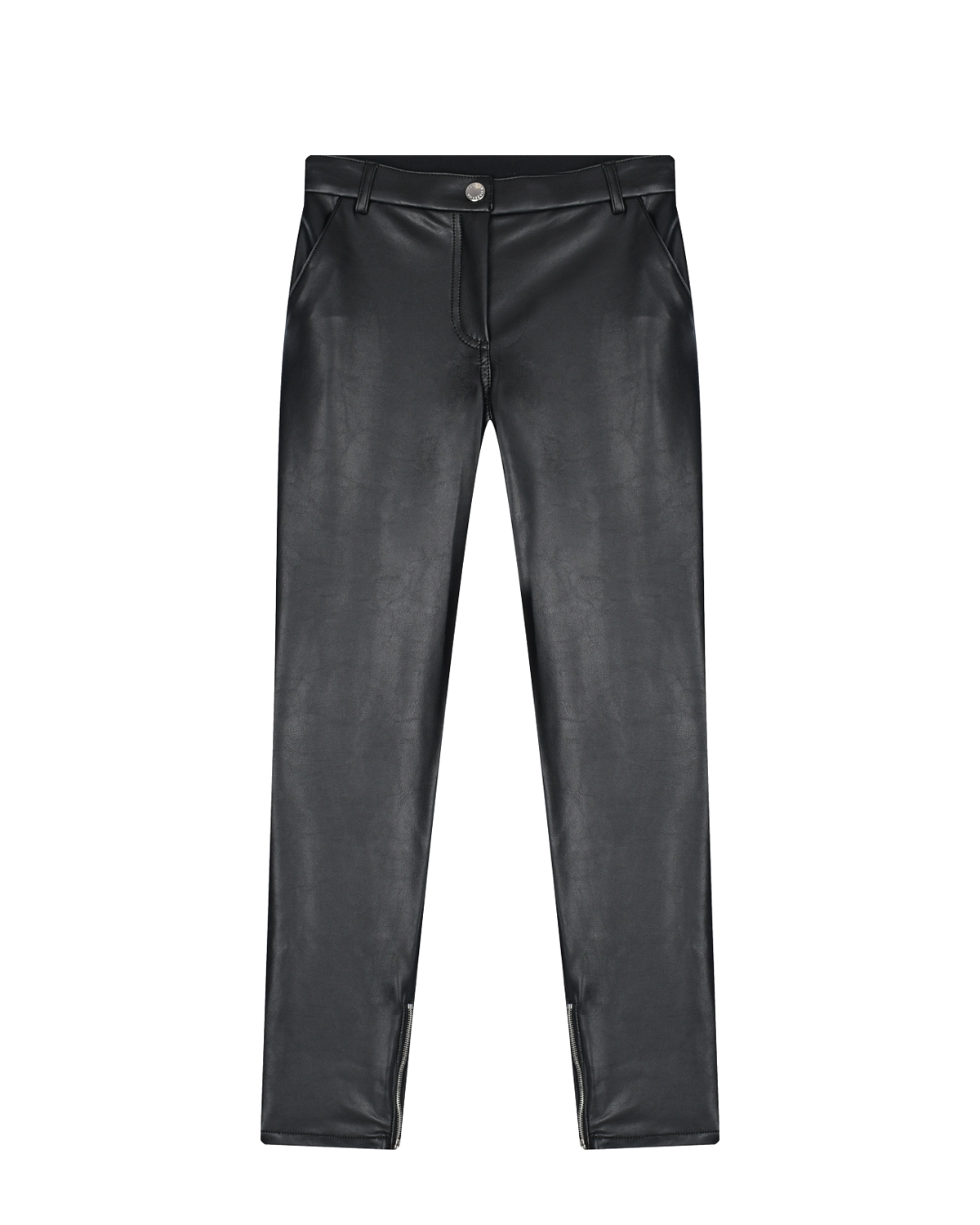 Черные брюки из эко-кожи Dolce&Gabbana детские, размер 128, цвет черный