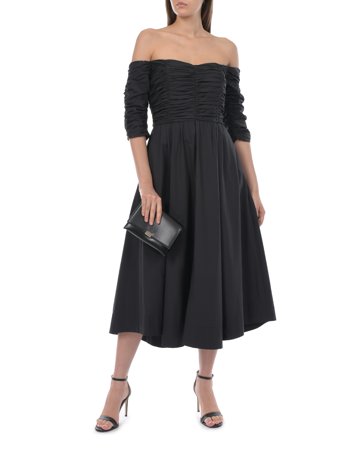 Черное платье с открытыми плечами Dorothee Schumacher, размер 44, цвет черный - фото 3