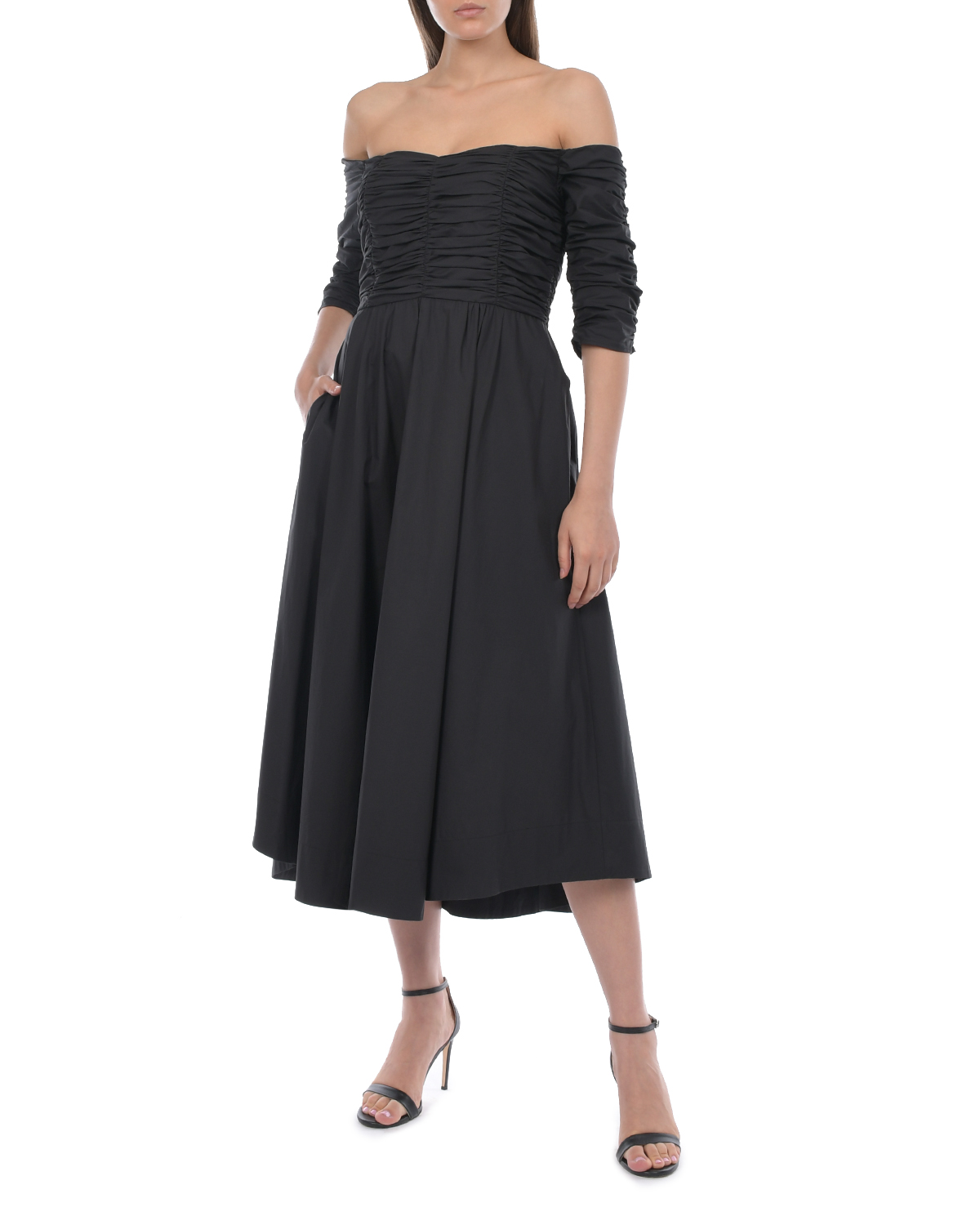 Черное платье с открытыми плечами Dorothee Schumacher, размер 44, цвет черный - фото 5