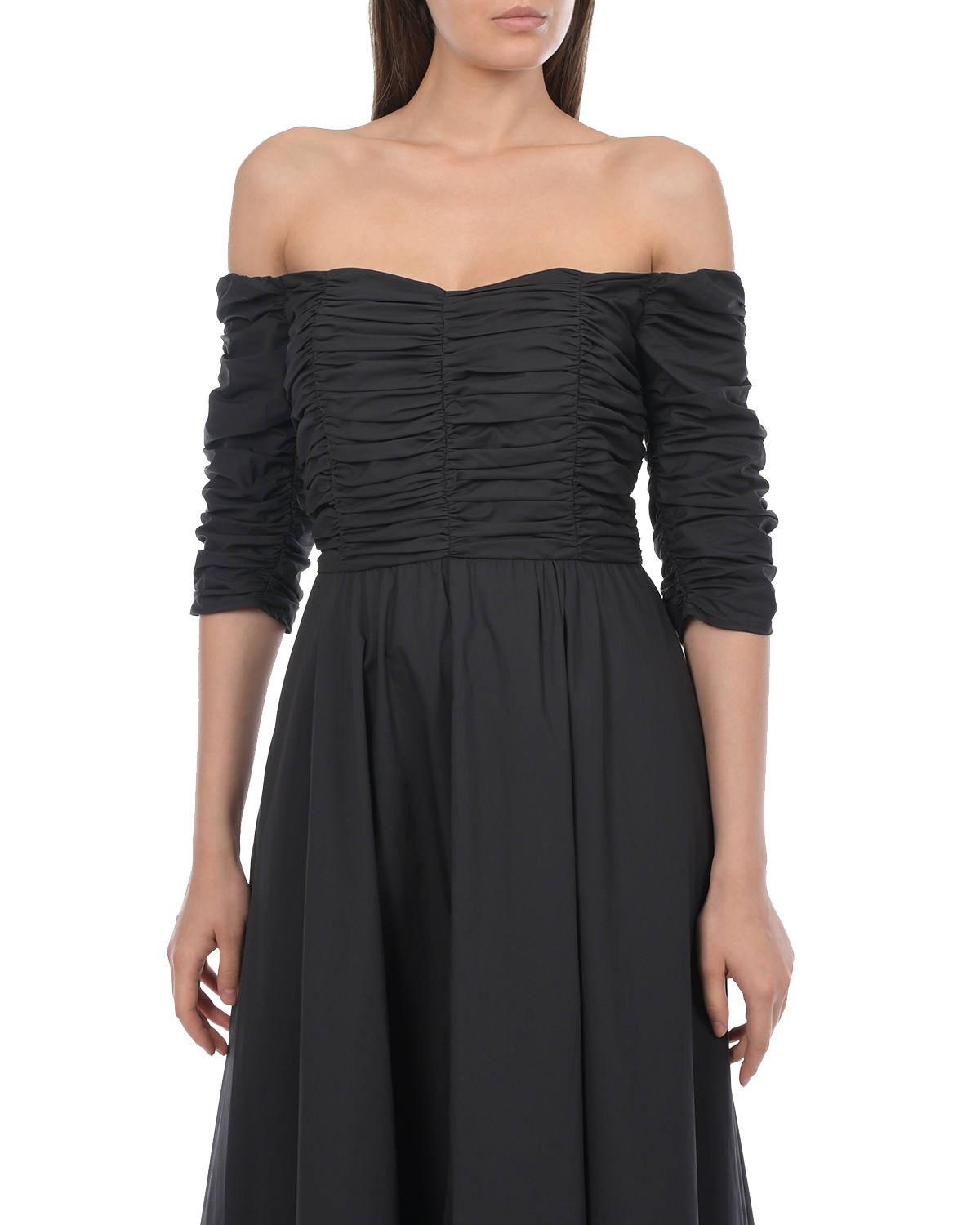 Черное платье с открытыми плечами Dorothee Schumacher, размер 44, цвет черный - фото 7