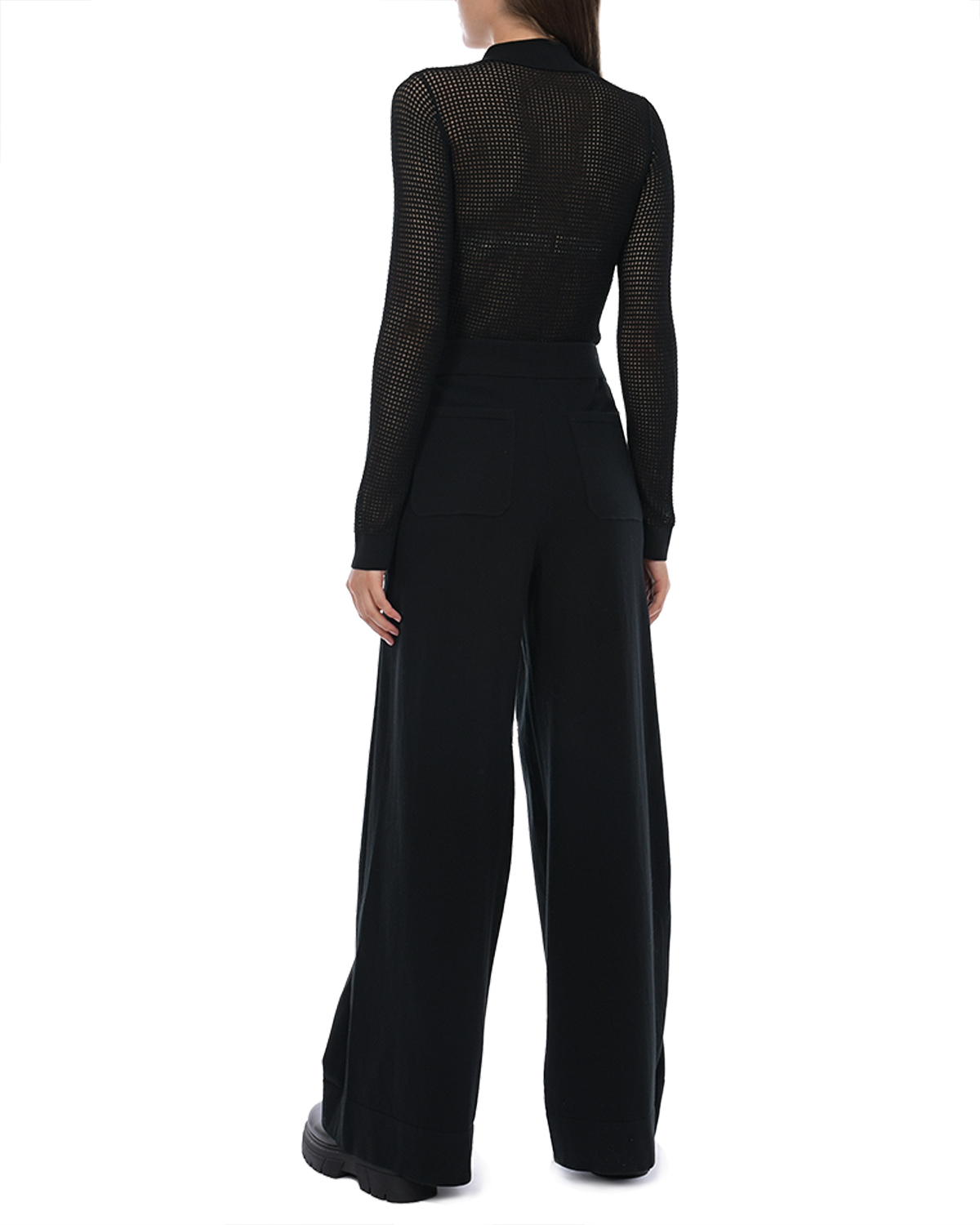 Черные трикотажные брюки-палаццо Dorothee Schumacher, размер 44, цвет черный - фото 4