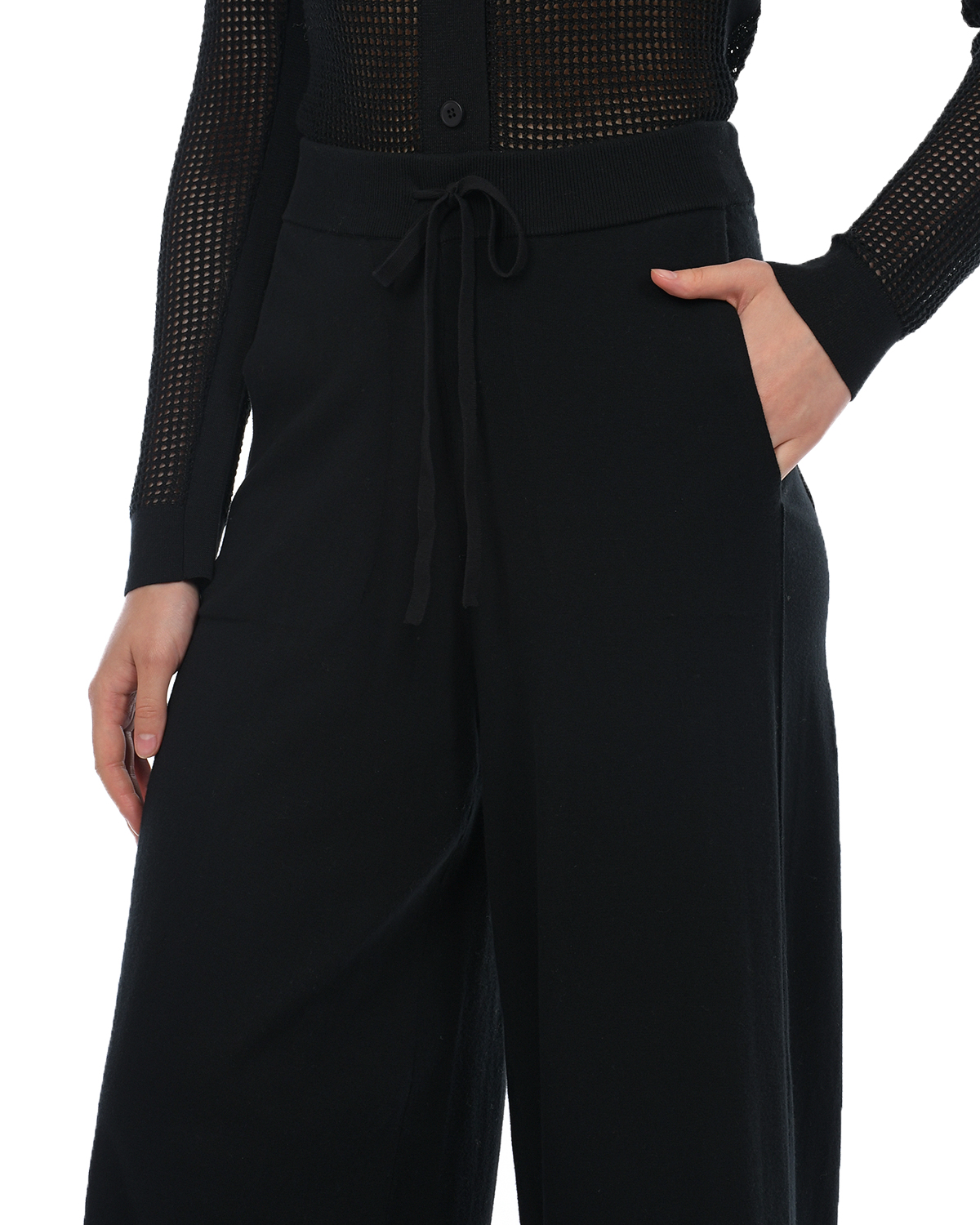 Черные трикотажные брюки-палаццо Dorothee Schumacher, размер 44, цвет черный - фото 8
