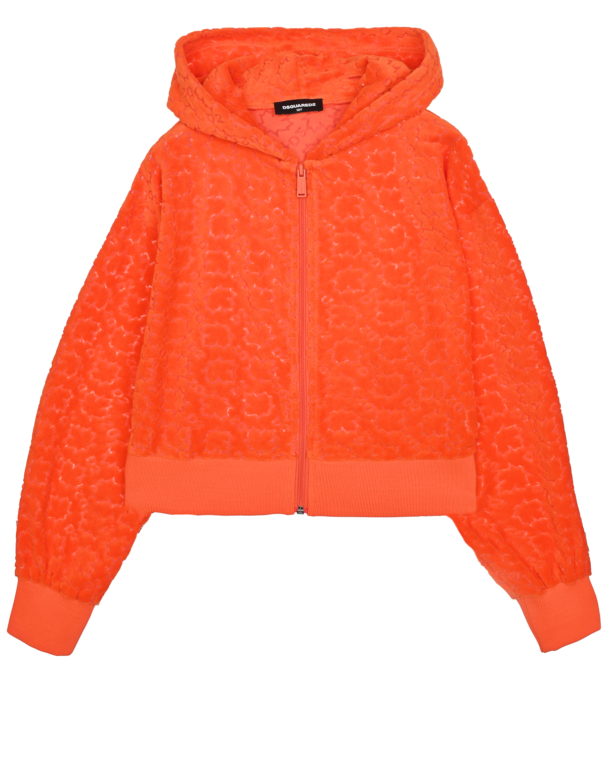 Оранжевая спортивная куртка со сплошным лого Dsquared2 детская, размер 164, цвет красный