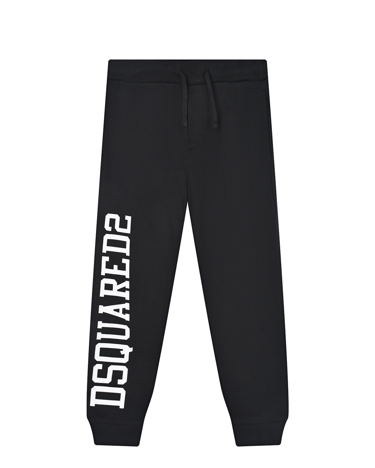 Черные спортивные брюки с белым лого Dsquared2 детские, размер 104, цвет черный - фото 1