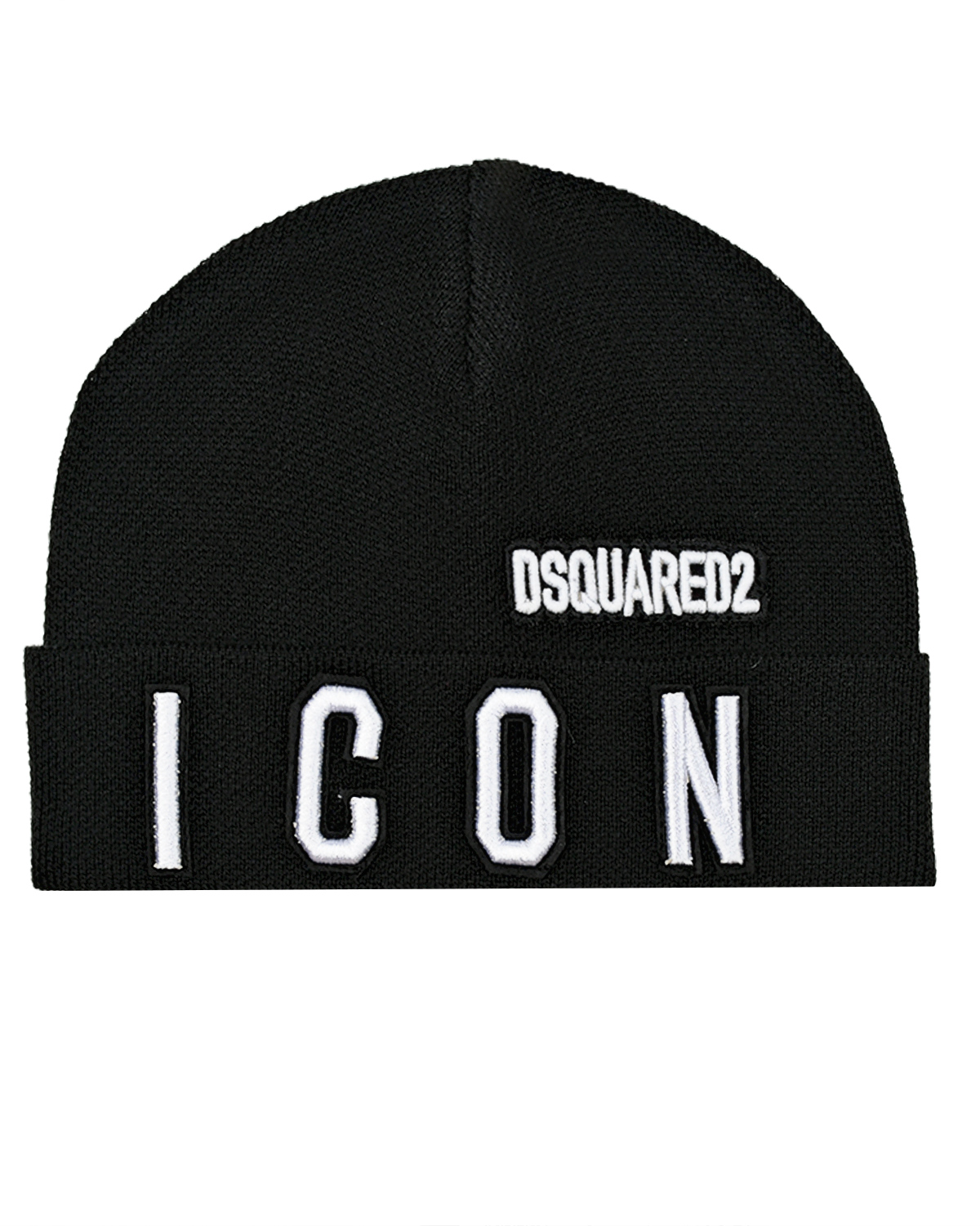 Черная шапка с вышивкой "Icon" Dsquared2 детская